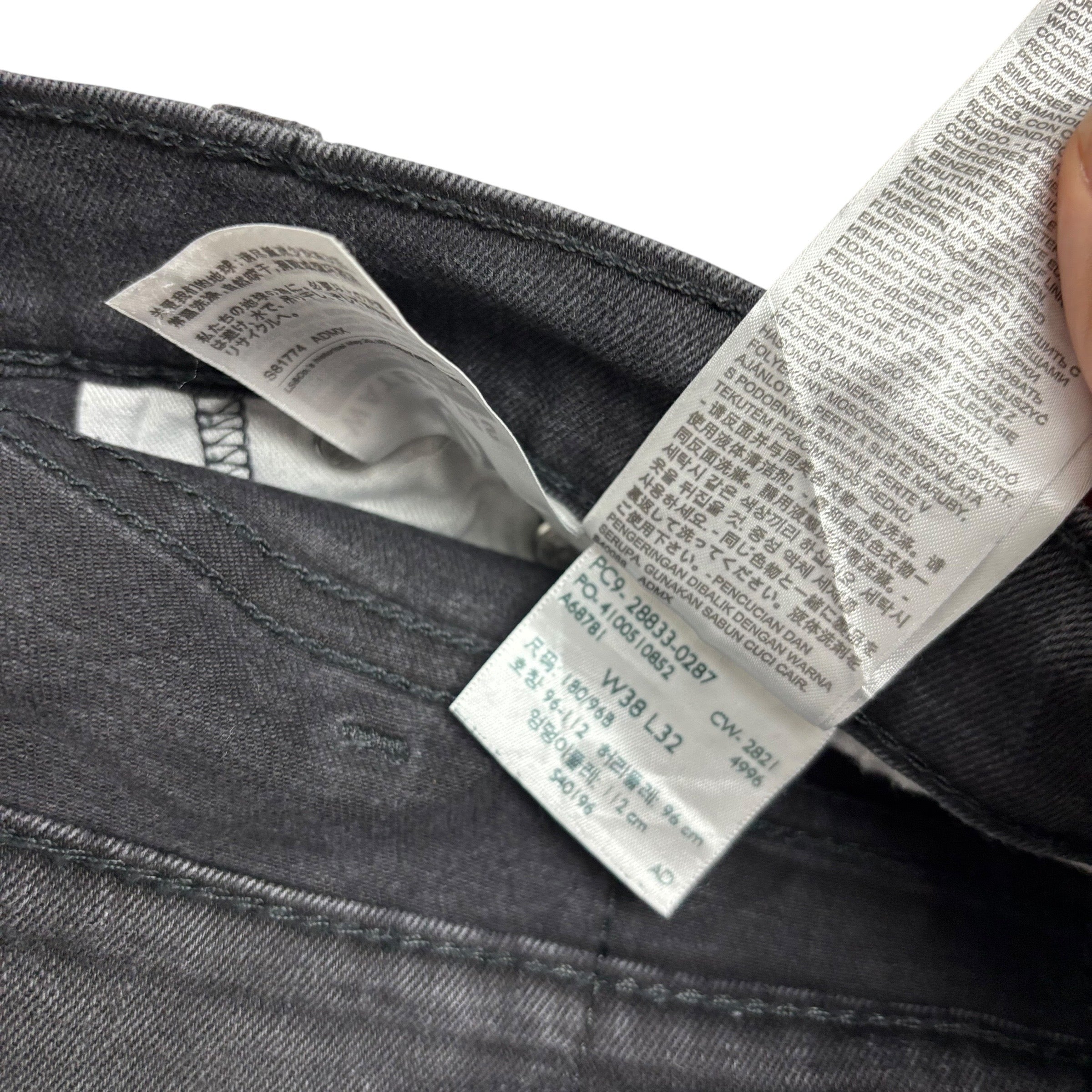 Levis 512 Jeans W38 L32 Mens Black Slim Tapered Fit Stretch Denim