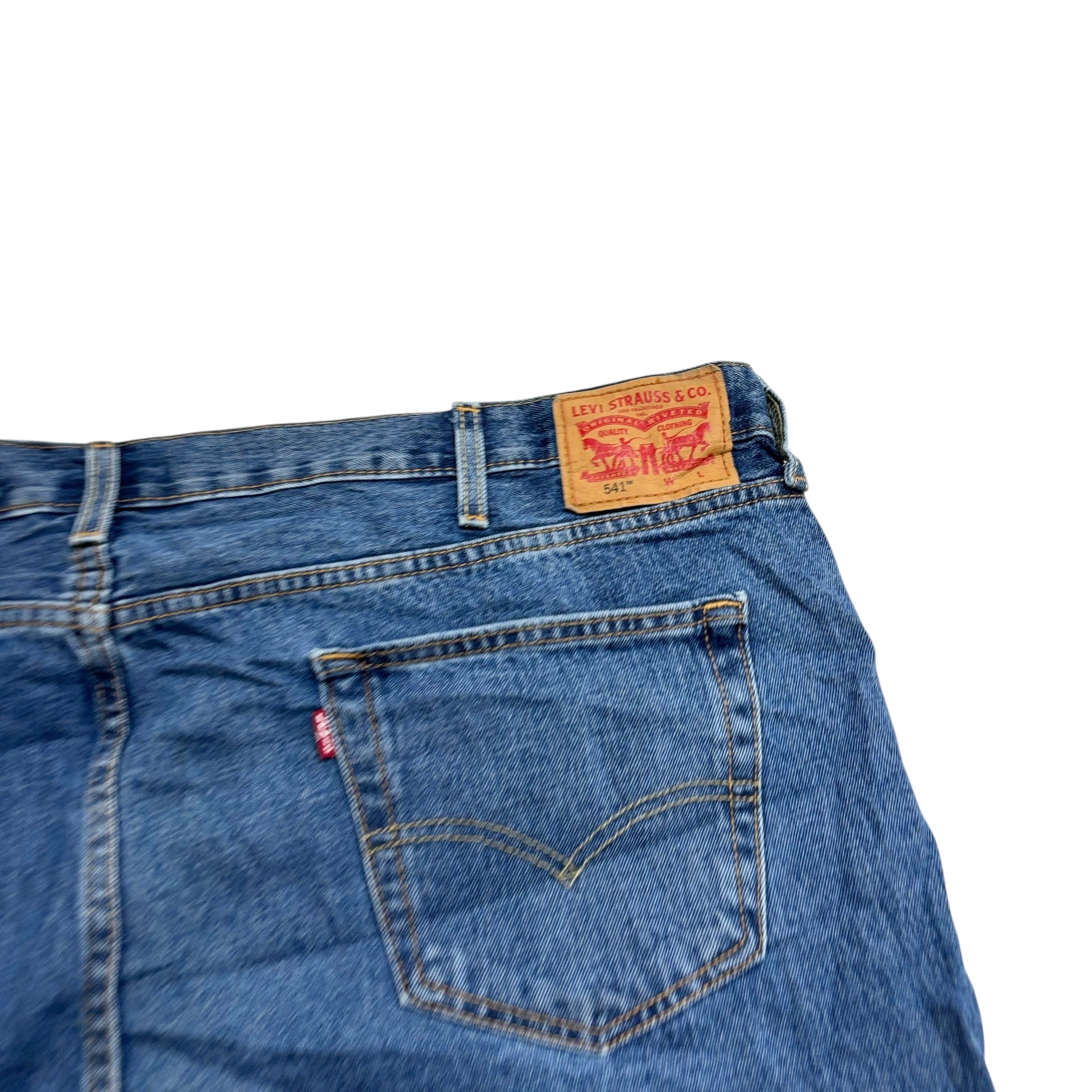 Levis 541 Jeans W48 L34 Mens Mid Blue Athletic Tapered Fit Denim (E)