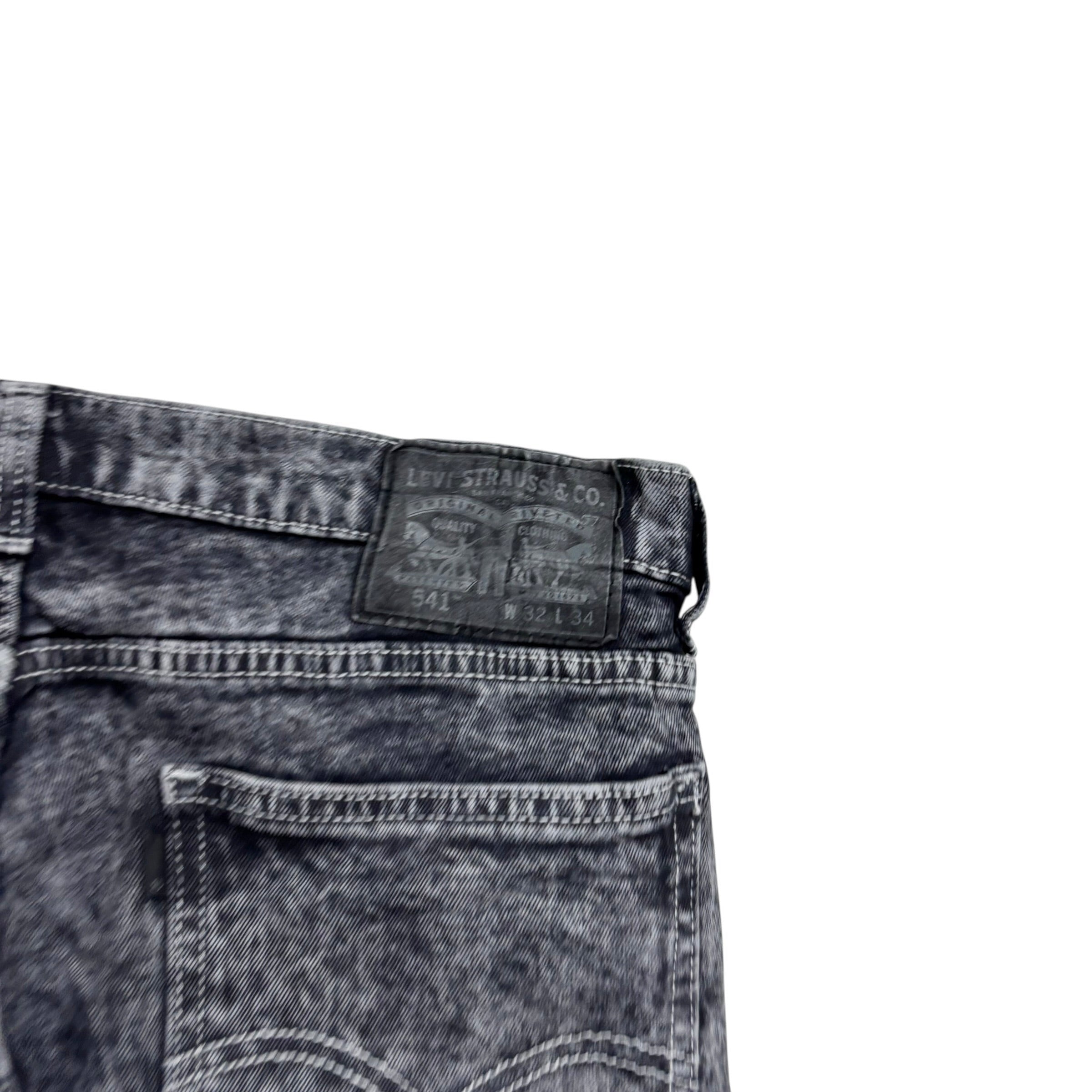 Levis 541 Jeans W32 L34 Mens Grey Athletic Tapered Fit Stretch Denim (E)