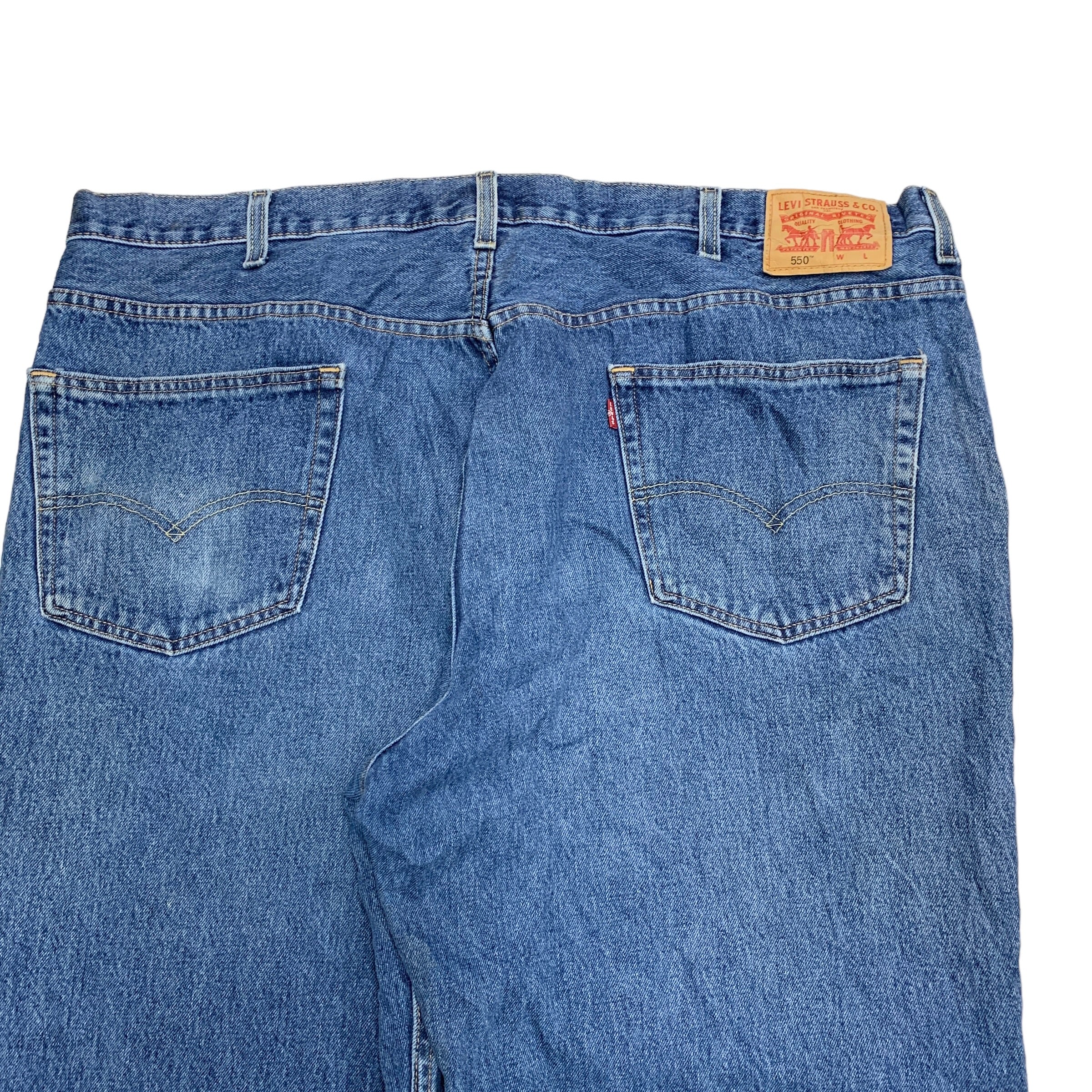 Levis 550 Jeans W48 L29 Mens Mid Blue Baggy Relaxed Straight Fit Denim