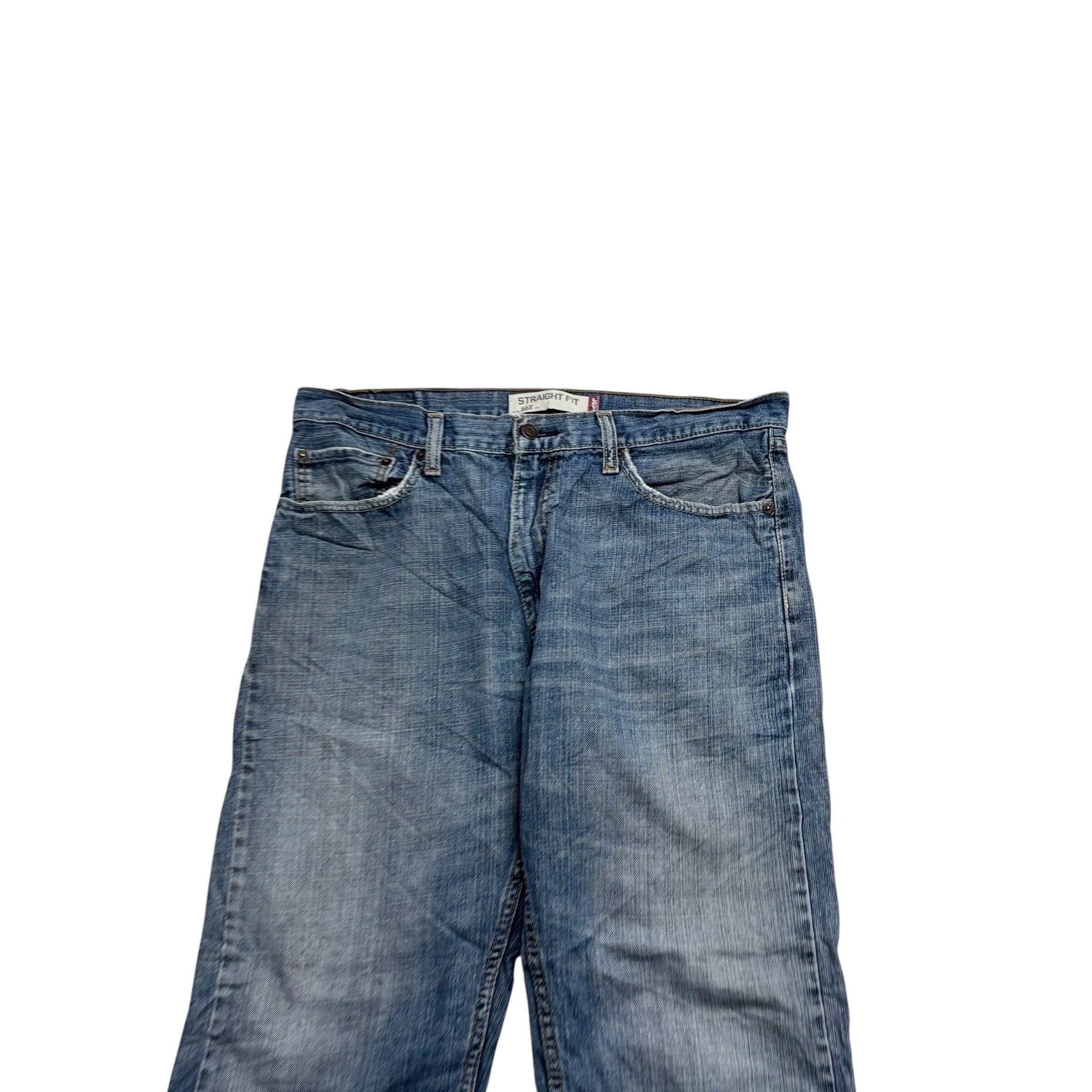 Levis 505 Jeans W36 L30 Mens Mid Blue Regular Straight Fit Vintage Denim