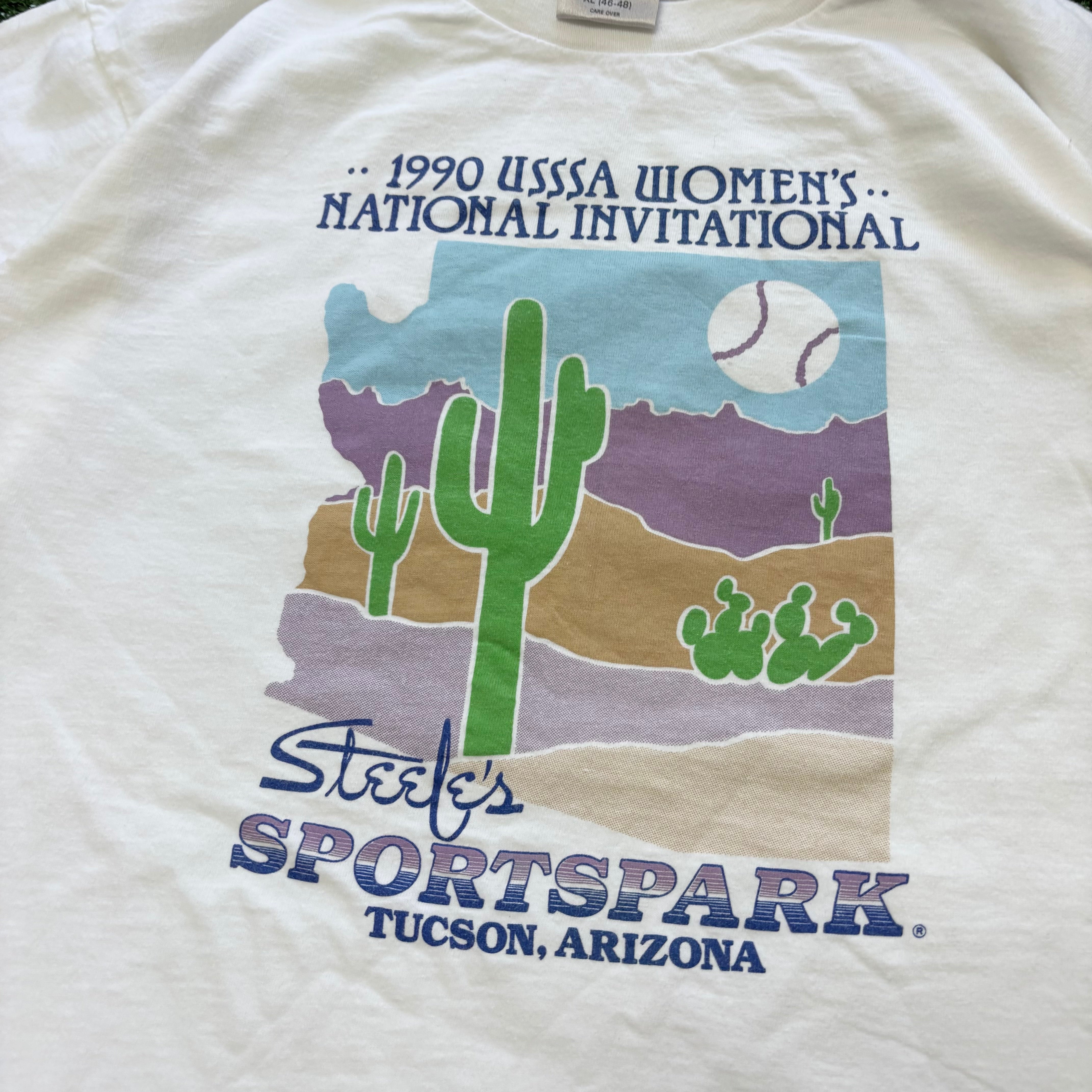 Vintage T Shirt Mens Large White Single Stitch Graphic Print 90s USA (E)
