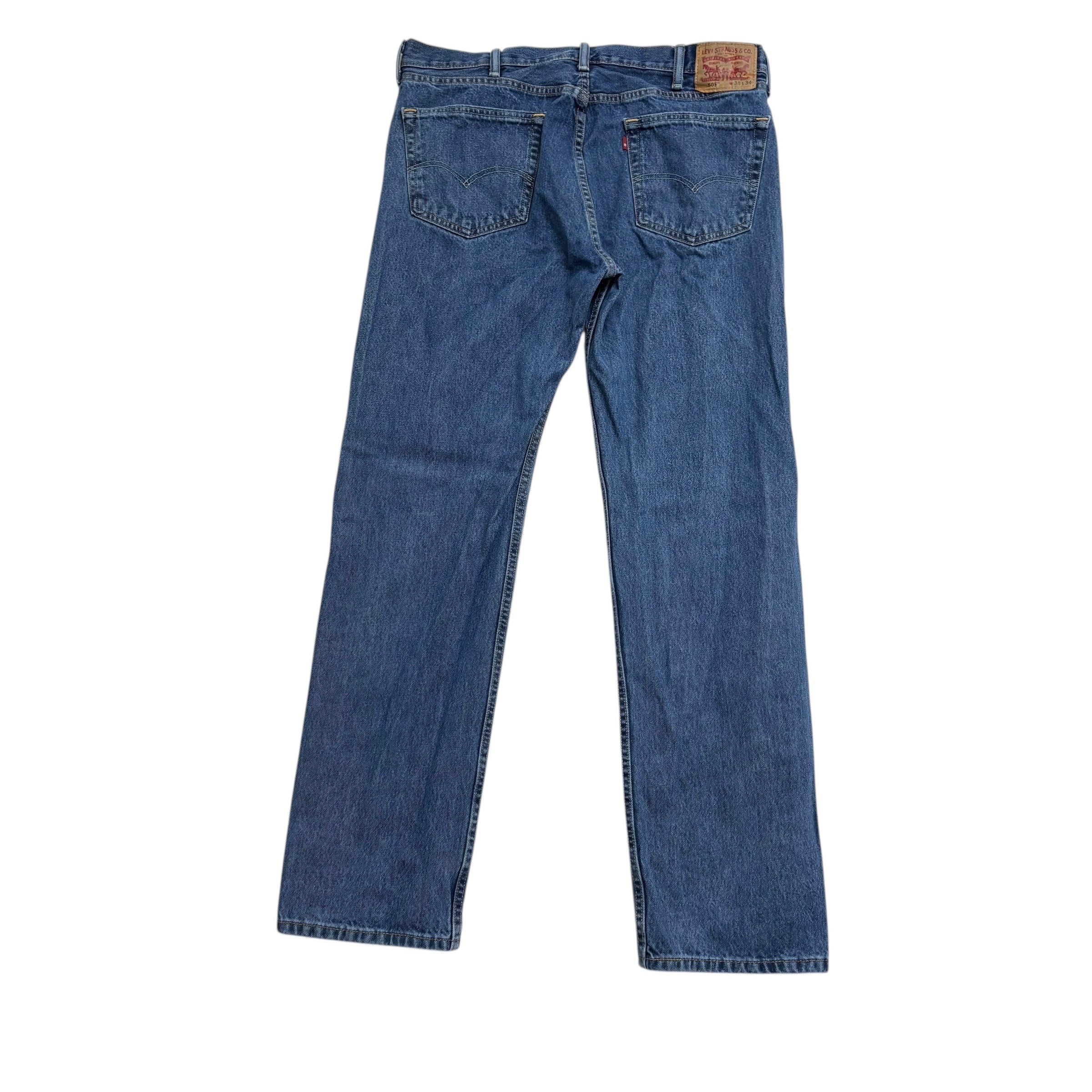 Levis 505 Jeans W38 L34 Mens Mid Blue Regular Straight Fit  Denim