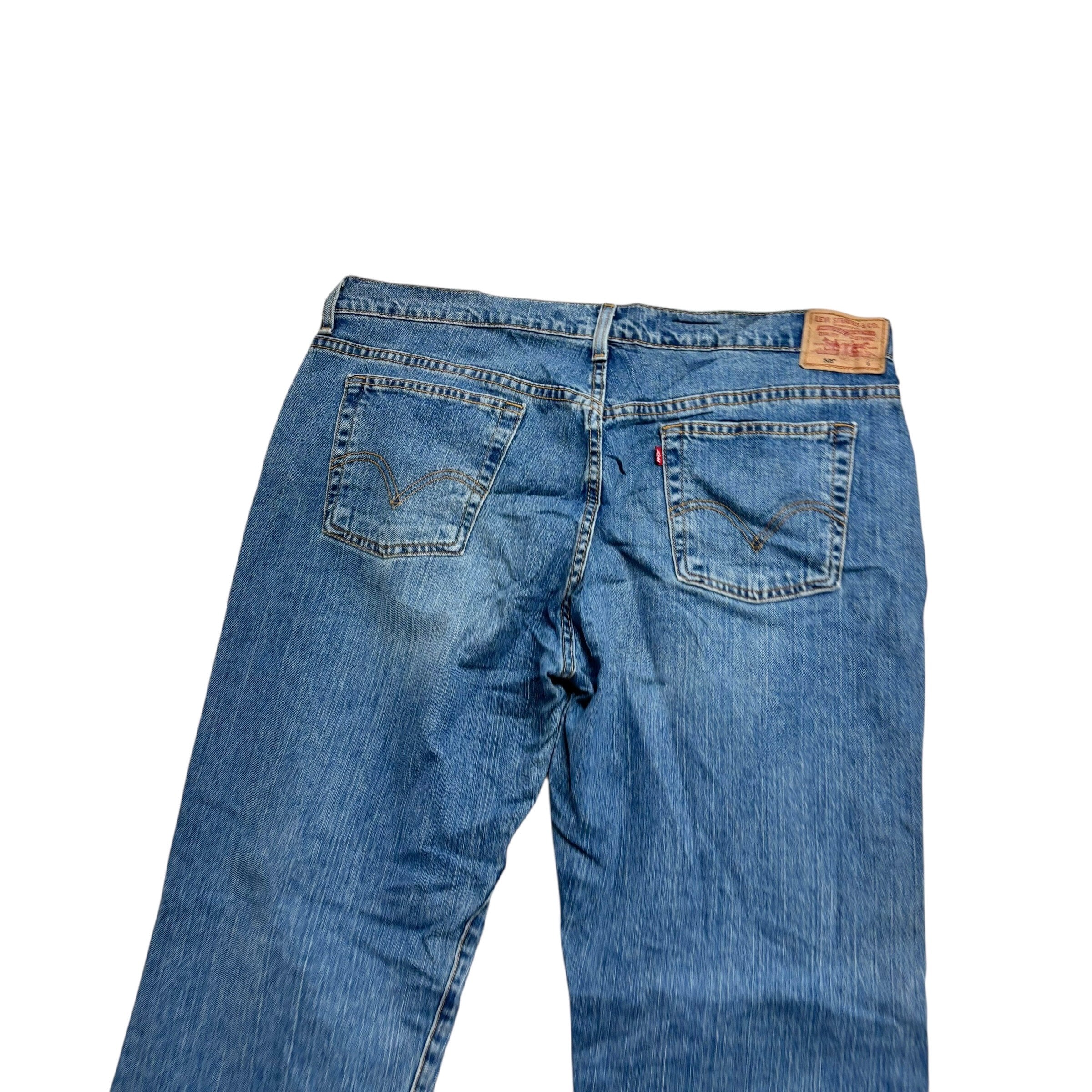 Levis 505 Jeans W38 L30 Womens Regular Straight Fit Mid Blue Stretch Vintage (E)