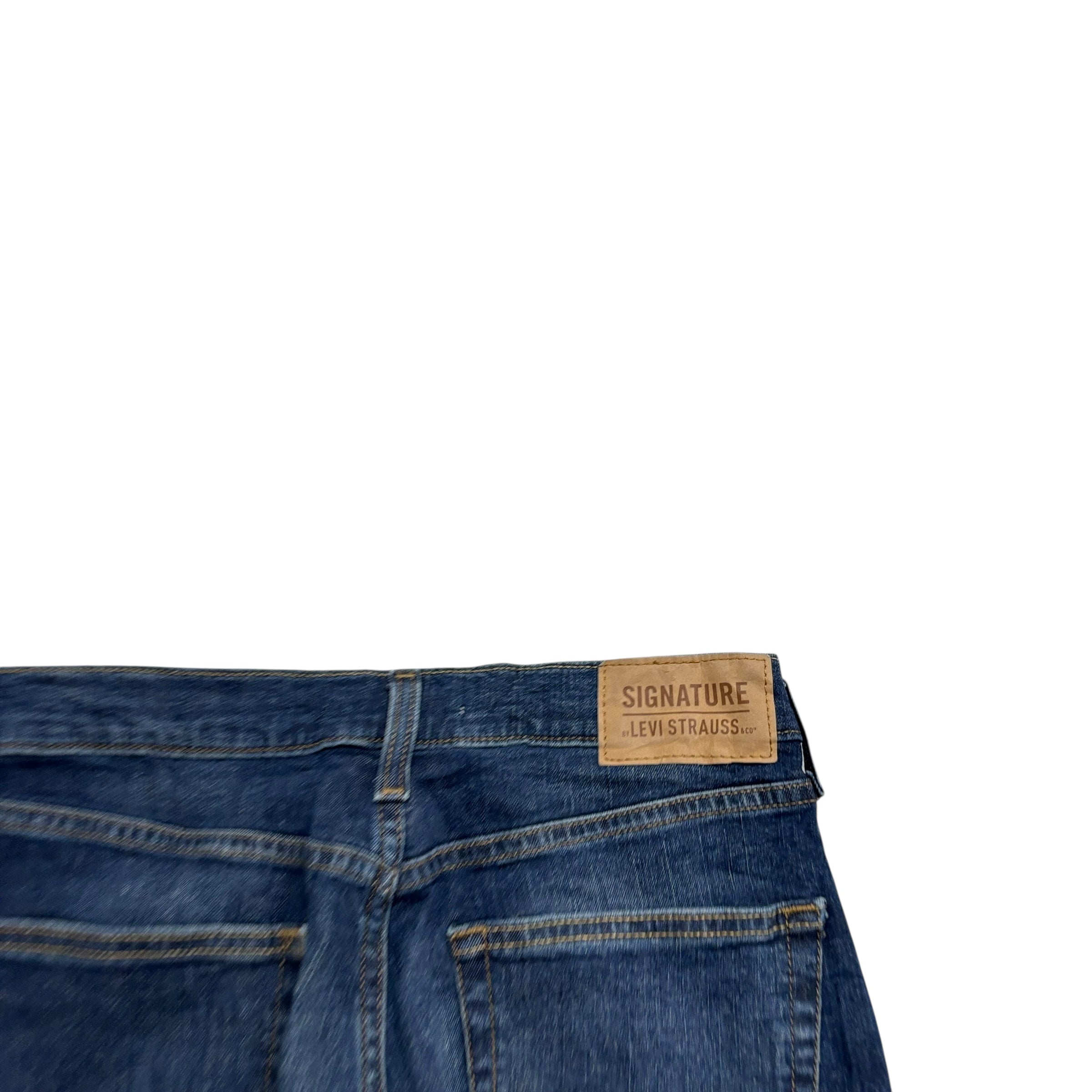 Levis Signature Jeans W29 L30 Mens Dark Blue Regular Straight Stretch Denim (E)