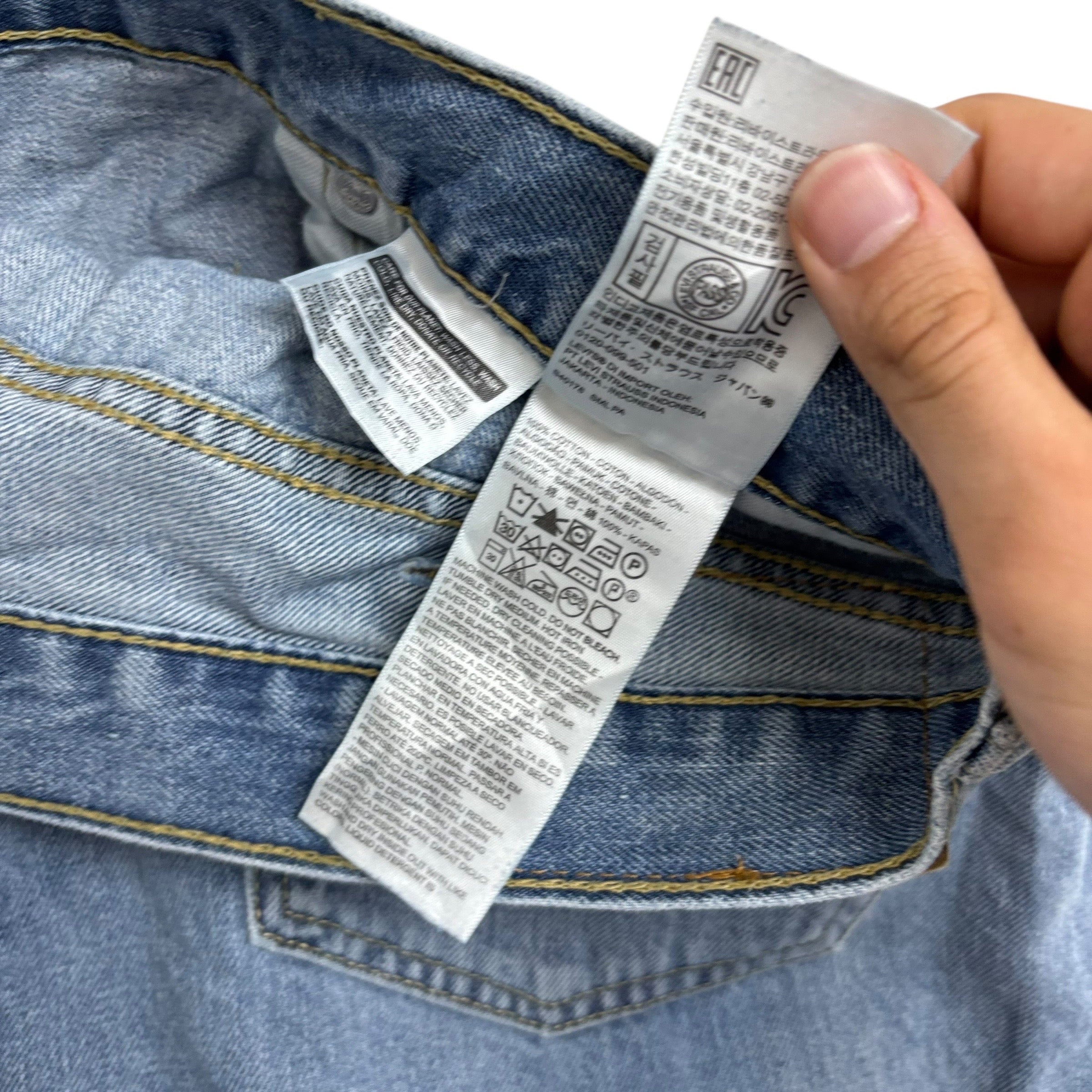 Levis 505 Jeans W38 L29 Mens Light Blue Regular Straight Fit Denim