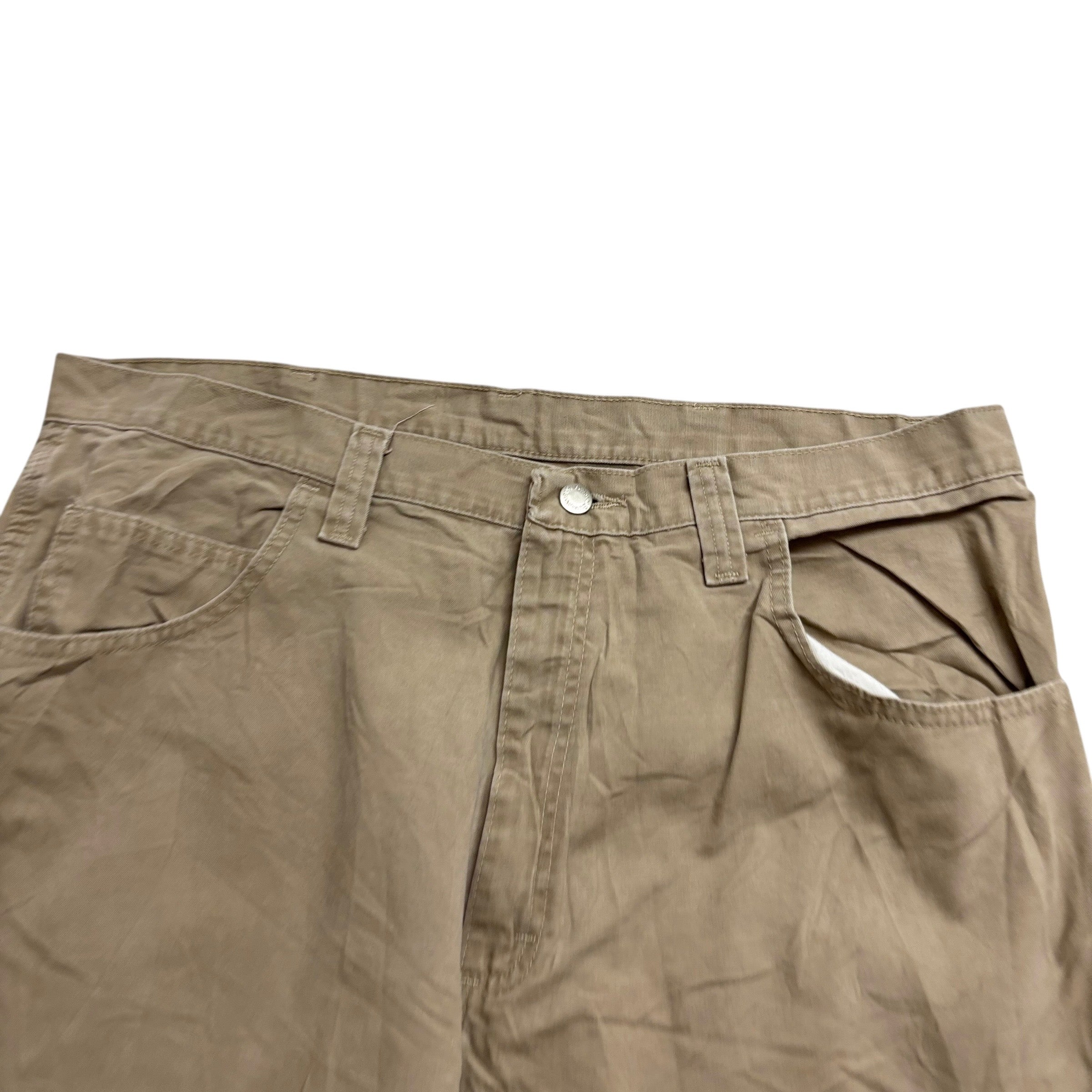 Wrangler Baggy Jorts W38 Mens Beige Canvas Shorts Relaxed Fit Carpenter