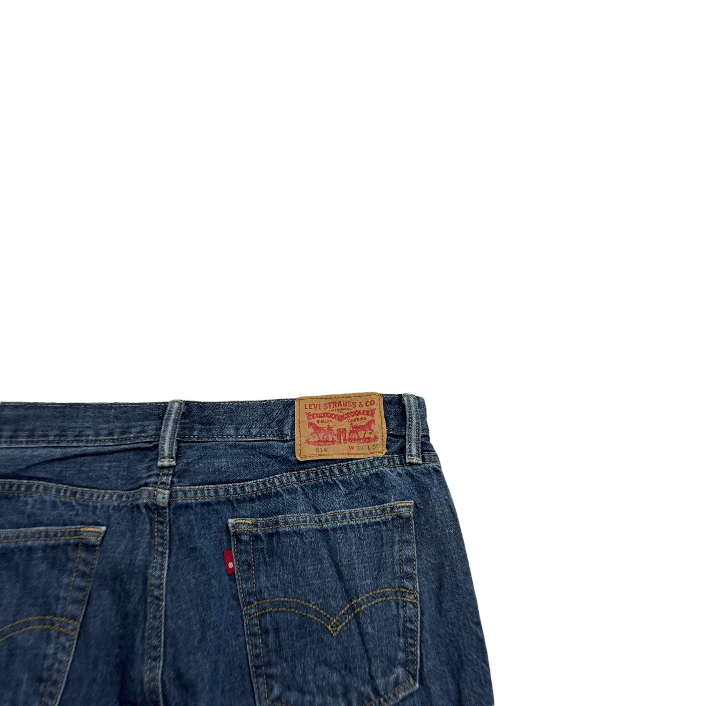 Levis 514 Jeans W33 L30 Mens Dark Blue Regular Straight Fit Denim