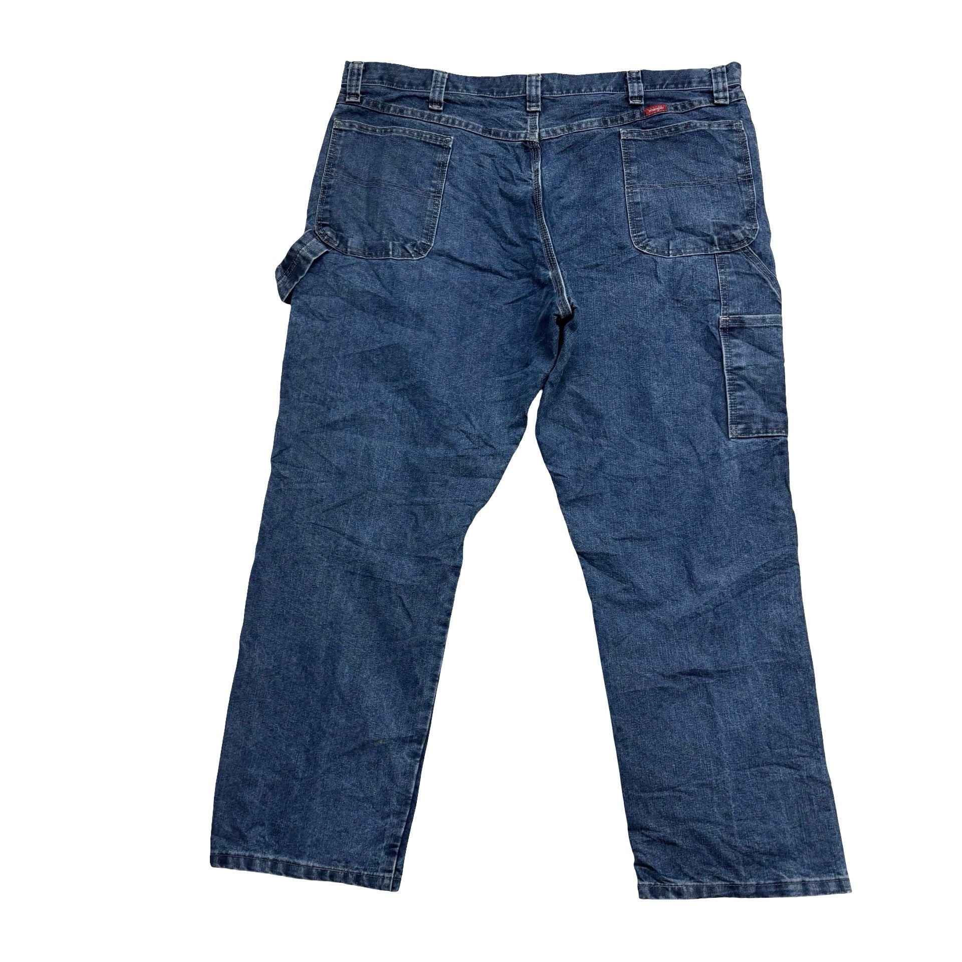 Wrangler Carpenter Jeans W42 L30 Mens Dark Blue Relaxed Straight Fit Denim