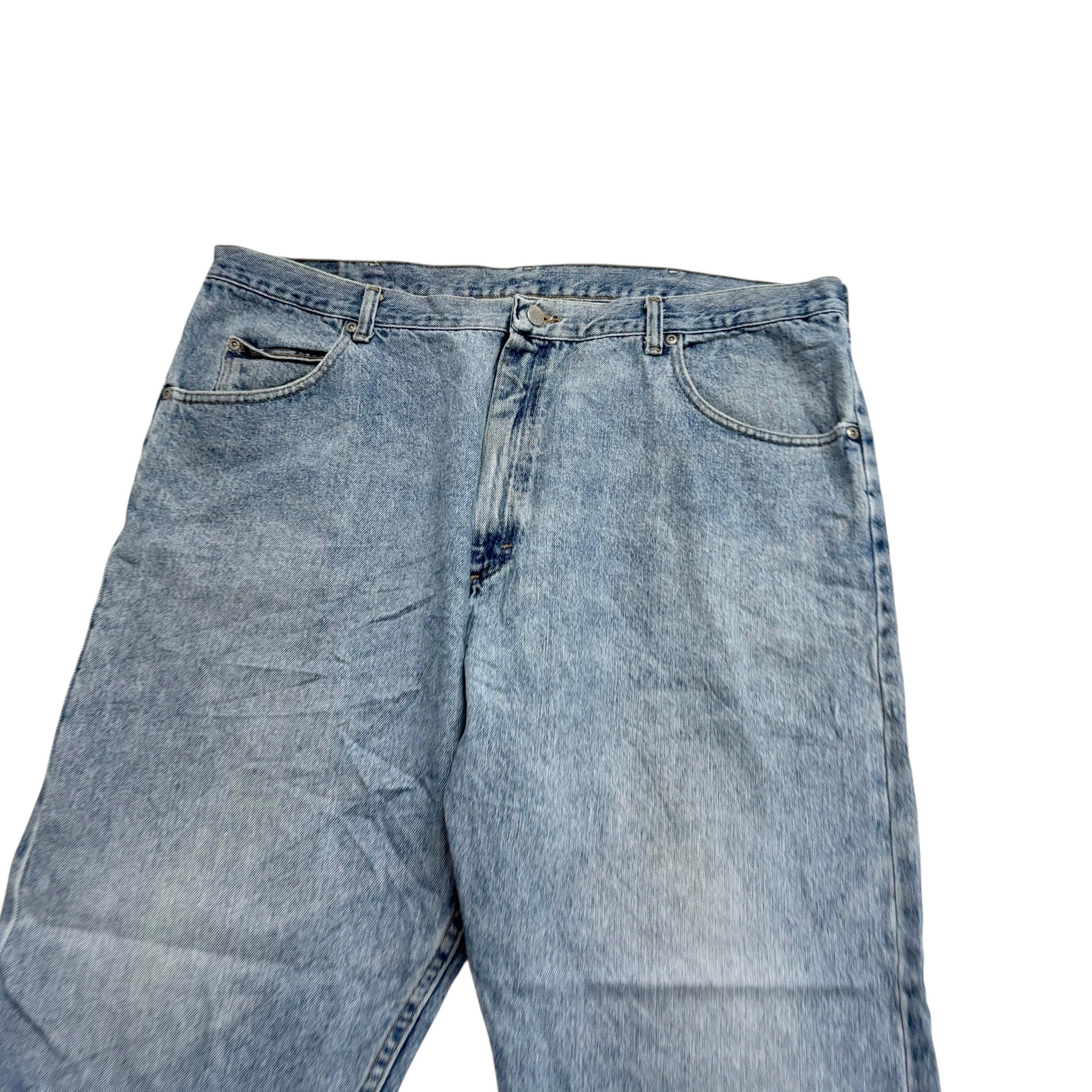 Wrangler Jeans W42 L32 Mens Light Blue Relaxed Straight Fit Vintage Denim
