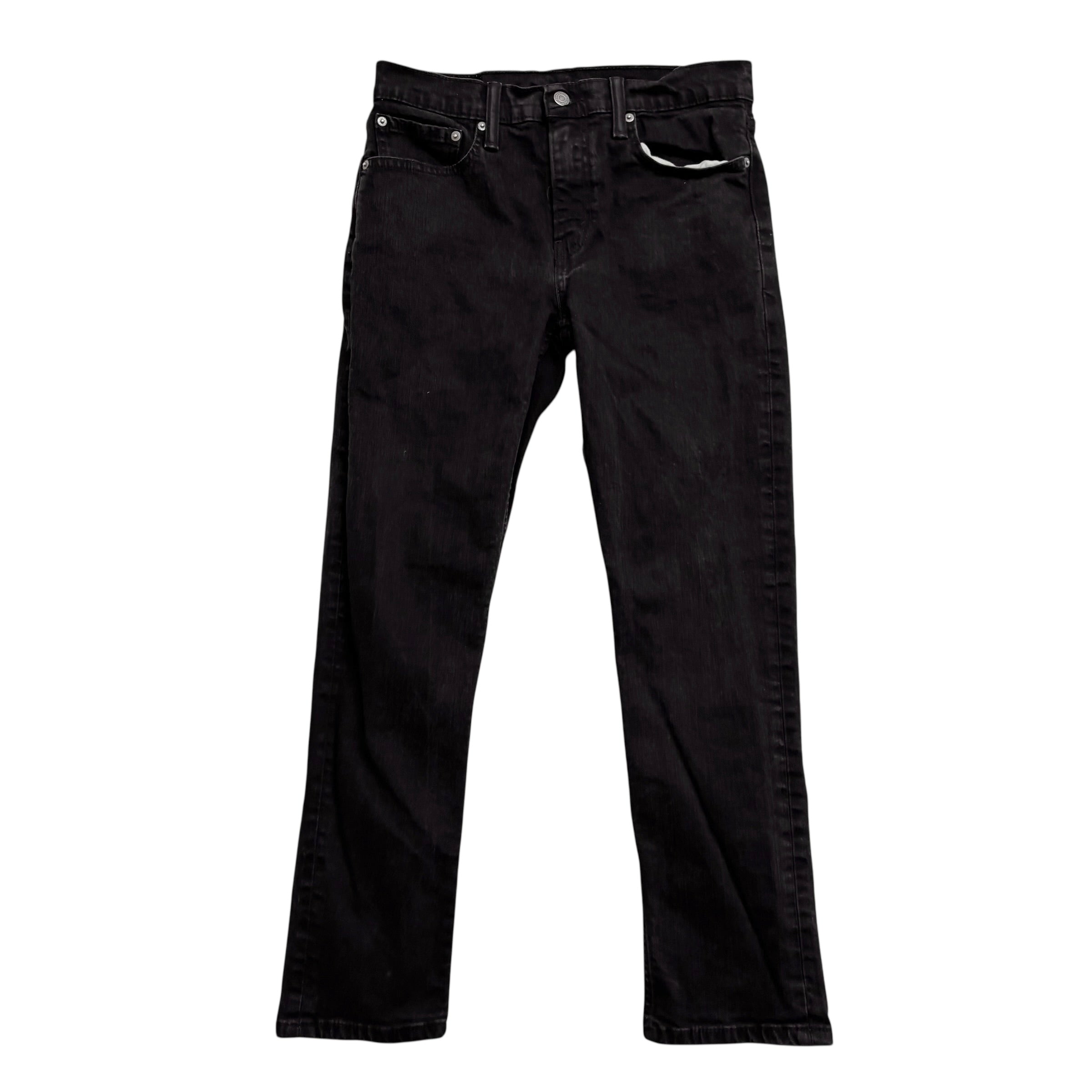 Levis 502 Jeans W31 L28 Mens Black Regular Tapered Fit Stretch Denim (E)