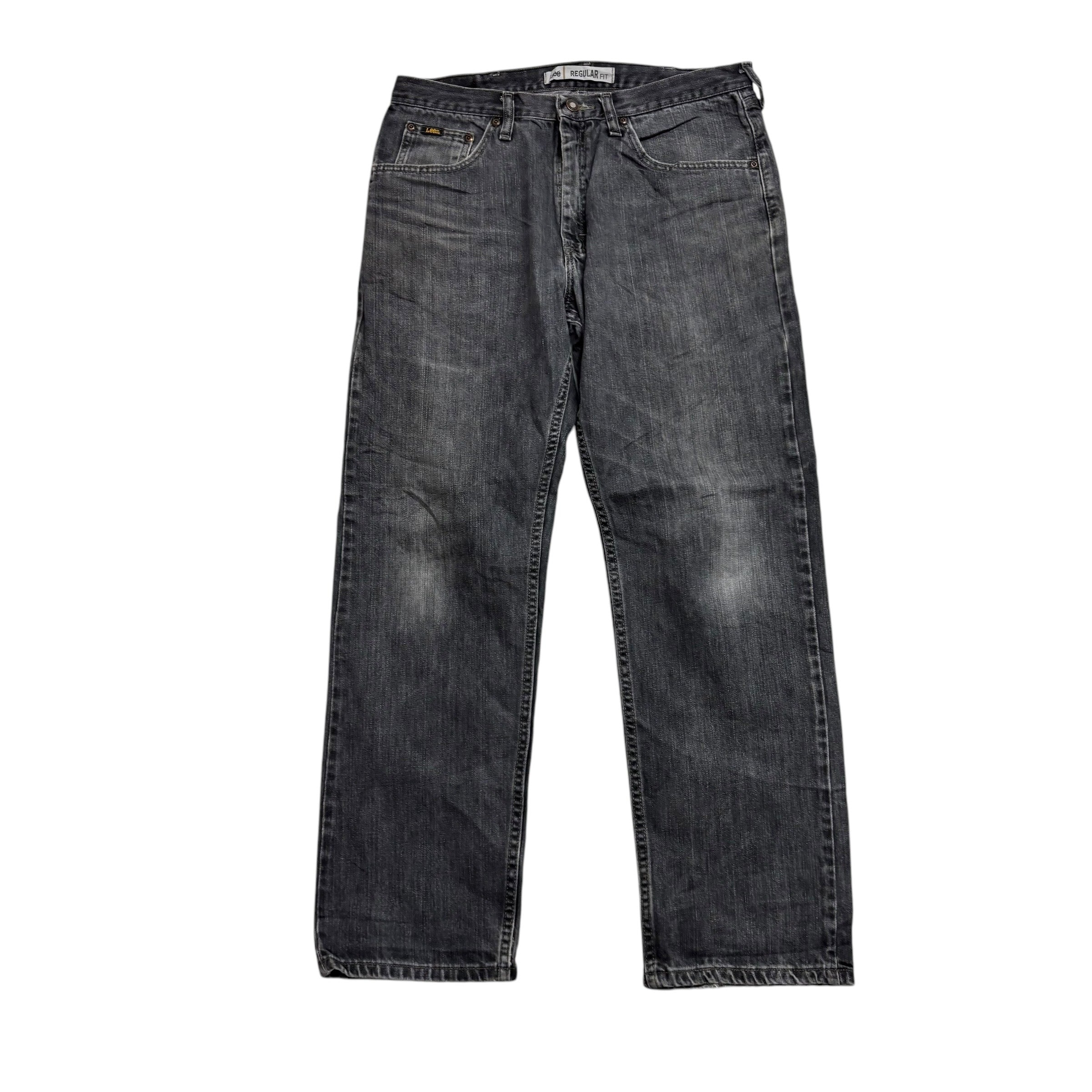 Lee Jeans W34 L30 Mens Grey Regular Straight Fit Vintage Denim (F)