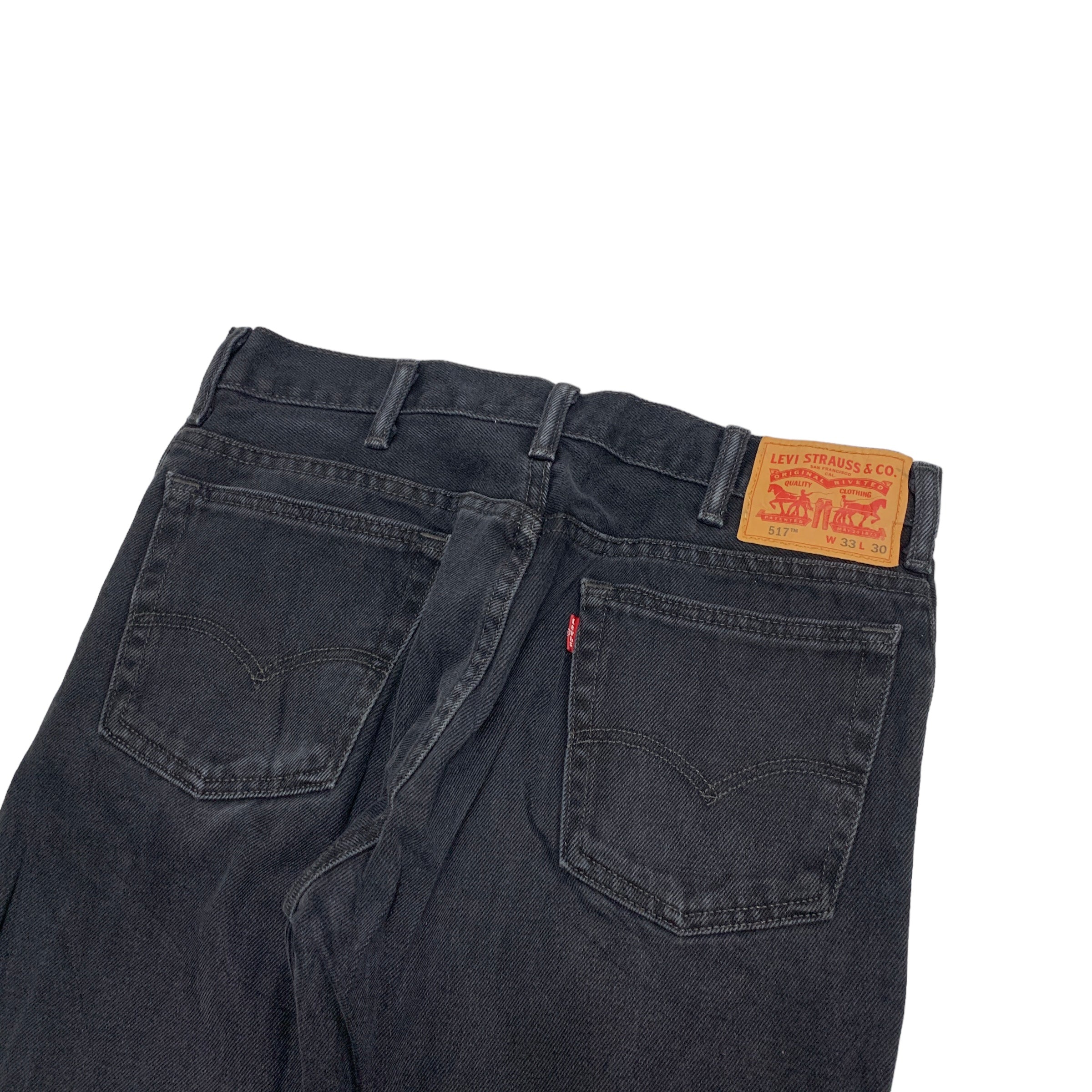 Levis 517 Jeans W33 L30 Mens Black Bootcut Fit Denim