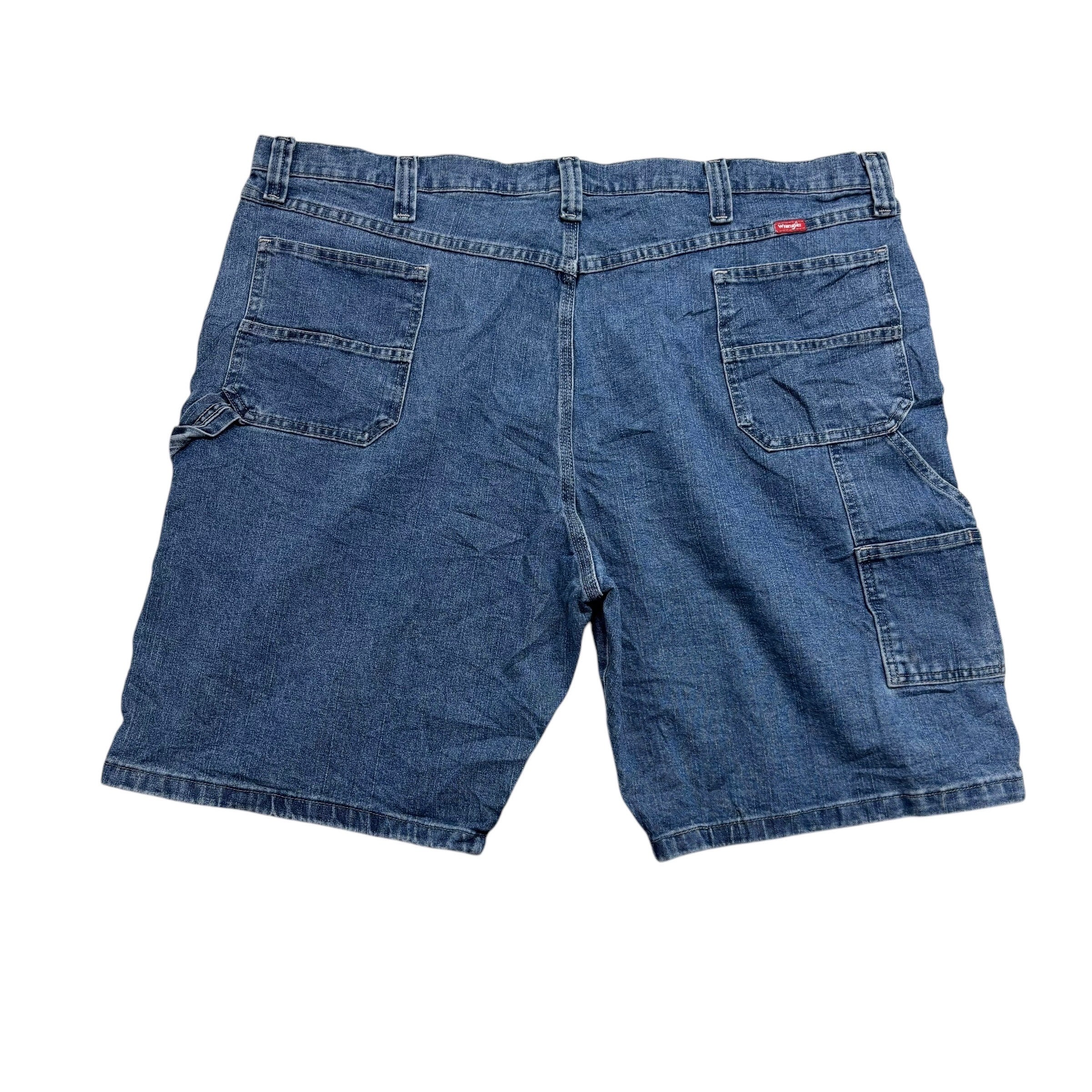 Wrangler Jorts W46 Mens Mid Blue Denim Shorts Relaxed Stretch Carpenter (E)