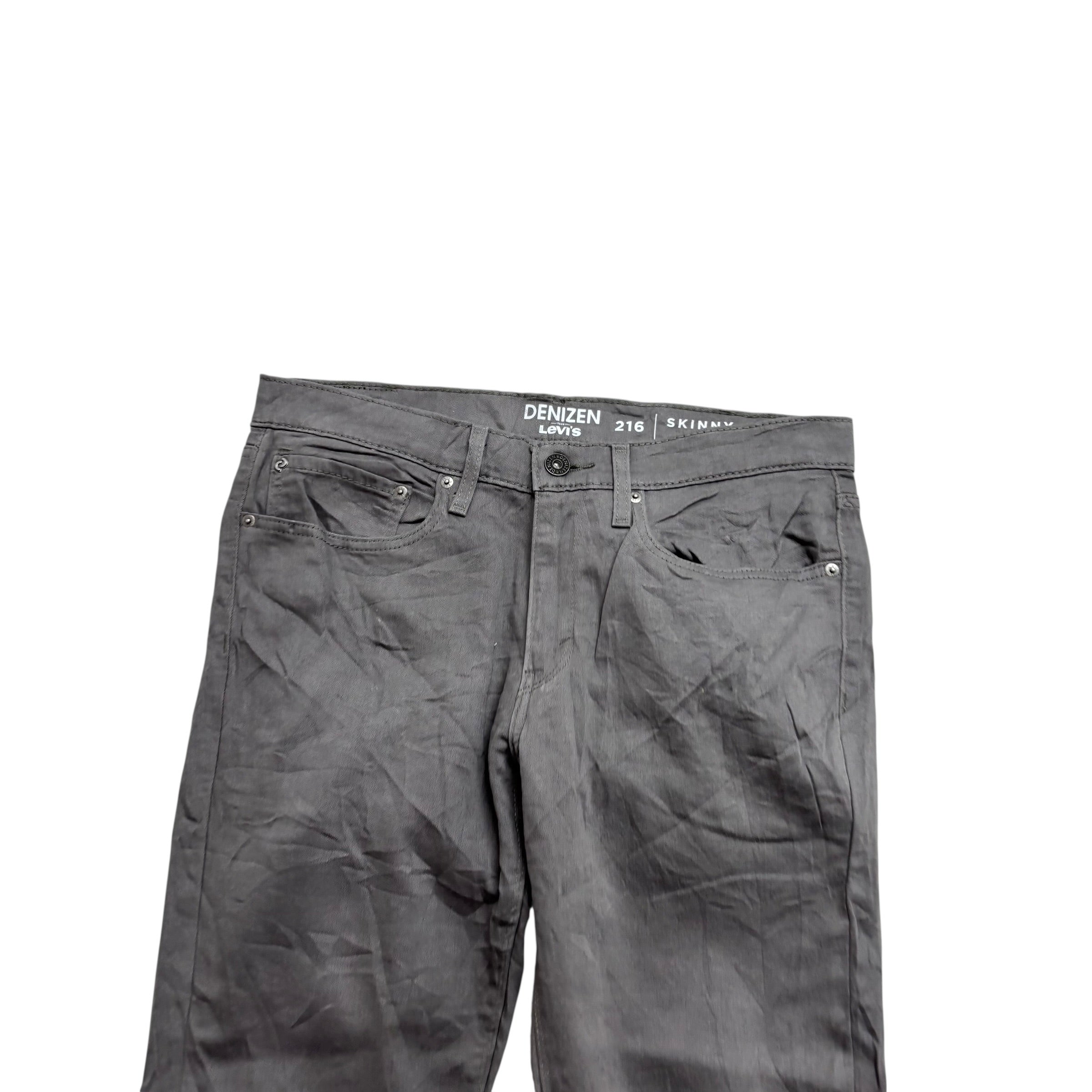 Levis Denizen Jeans W34 L30 Mens Grey Skinny Fit Stretch Denim (E)