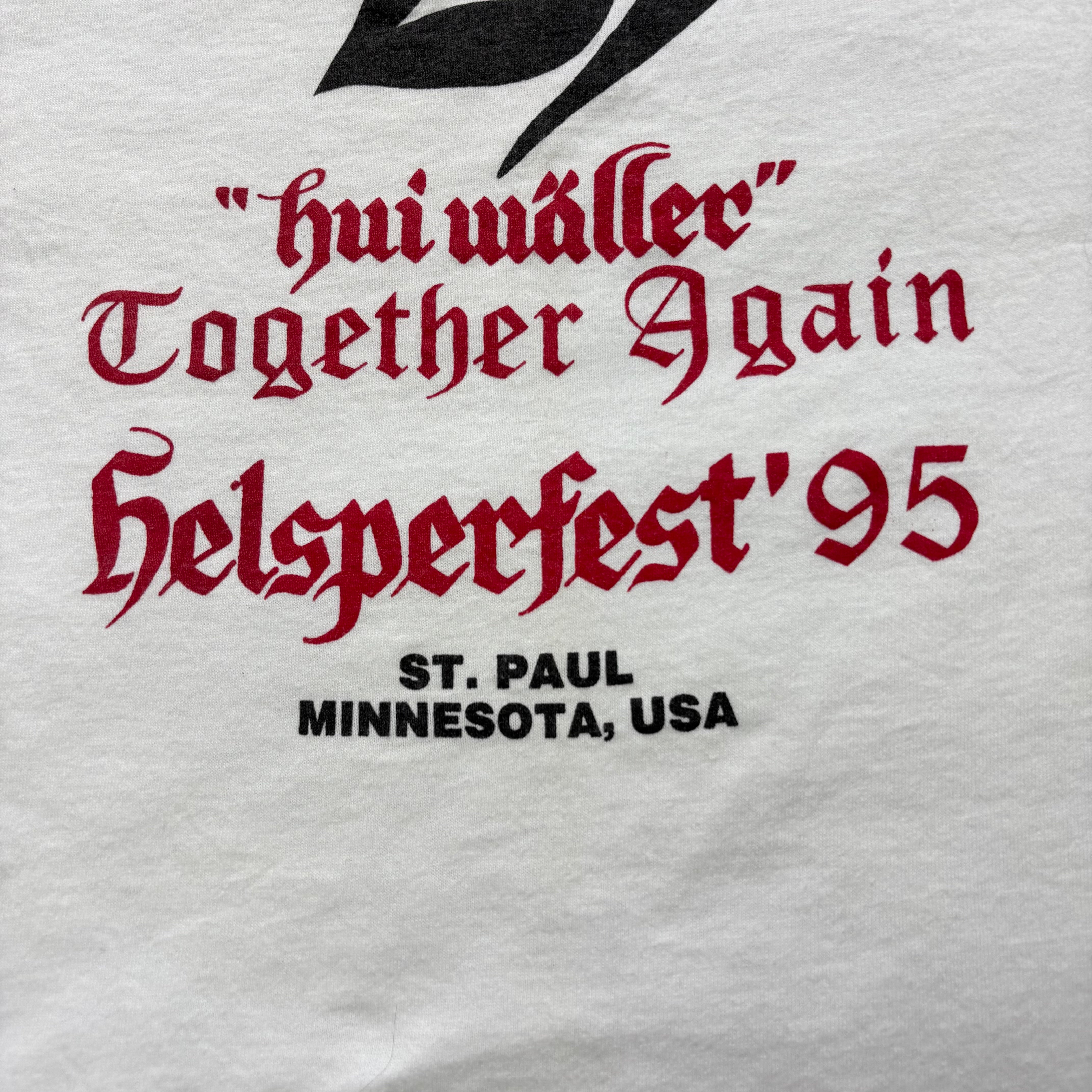 Vintage T Shirt Mens XL White Single Stitch Graphic Print 90s USA Festival (E)