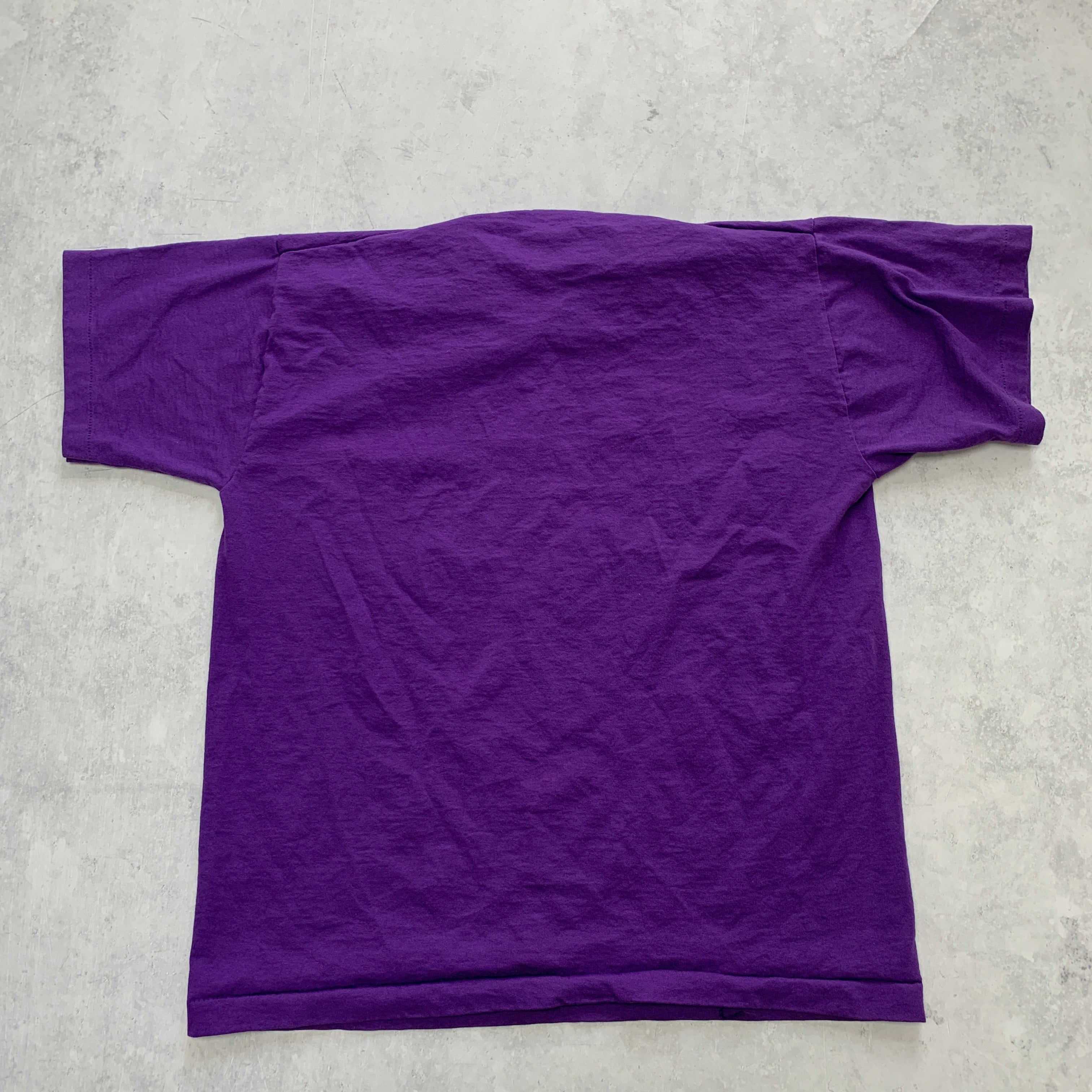 Vintage T Shirt Mens Small Purple Single Stitch Graphic Print 90s USA Military