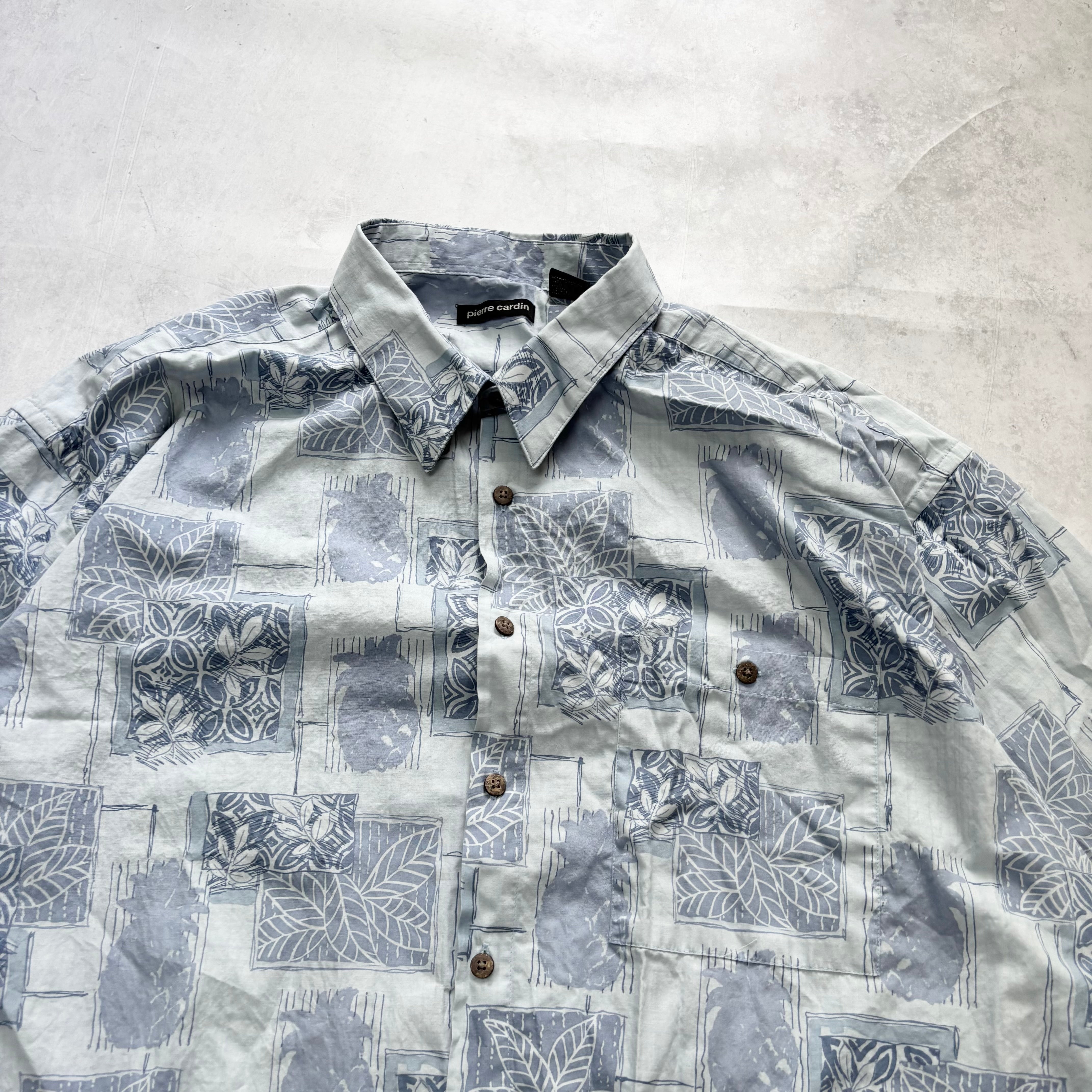 Vintage Hawaiian Shirt Mens XXL Blue Floral Aloha Short Sleeve Cotton (E)