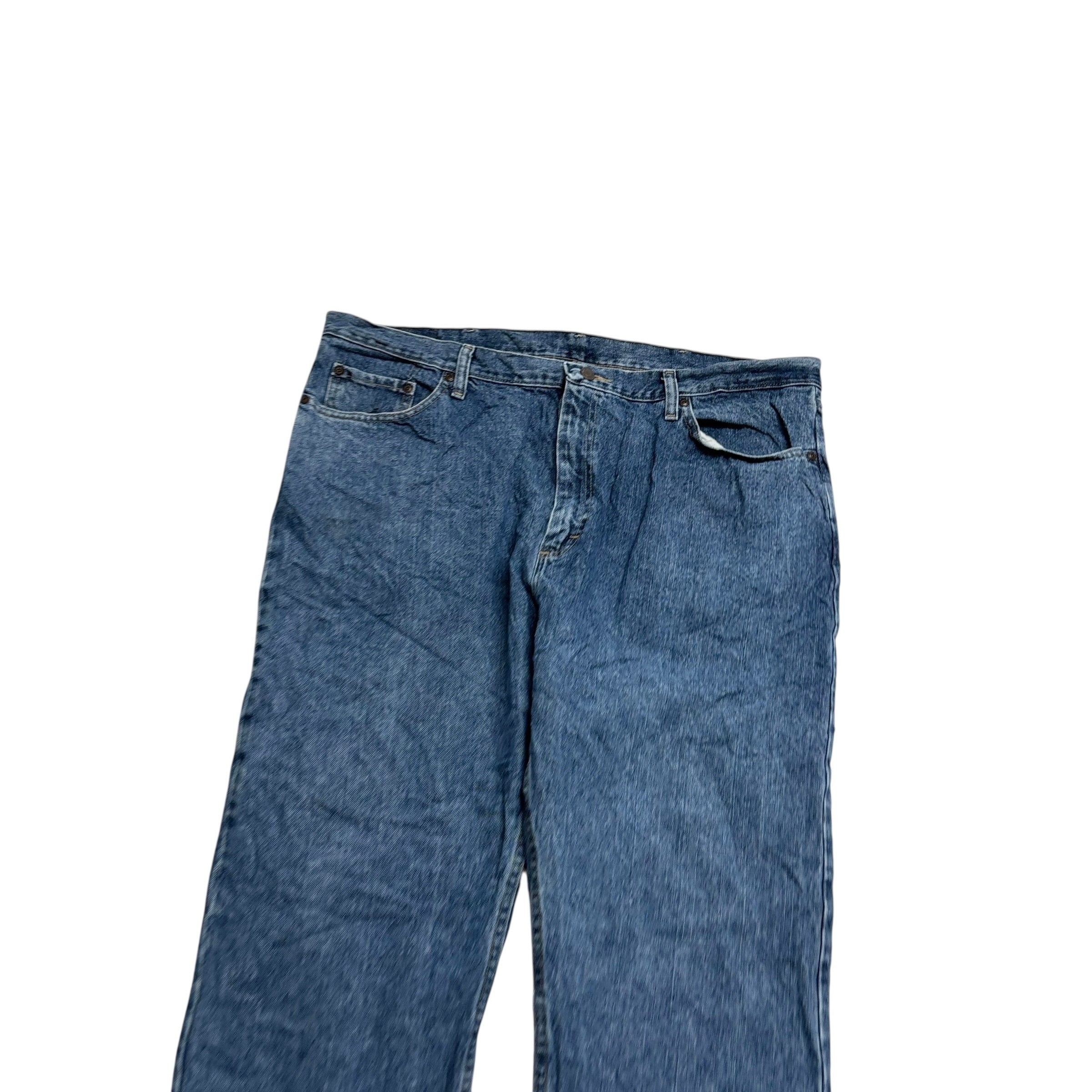 Wrangler Jeans W42 L31 Mens Mid Blue Regular Straight Fit Denim (E)