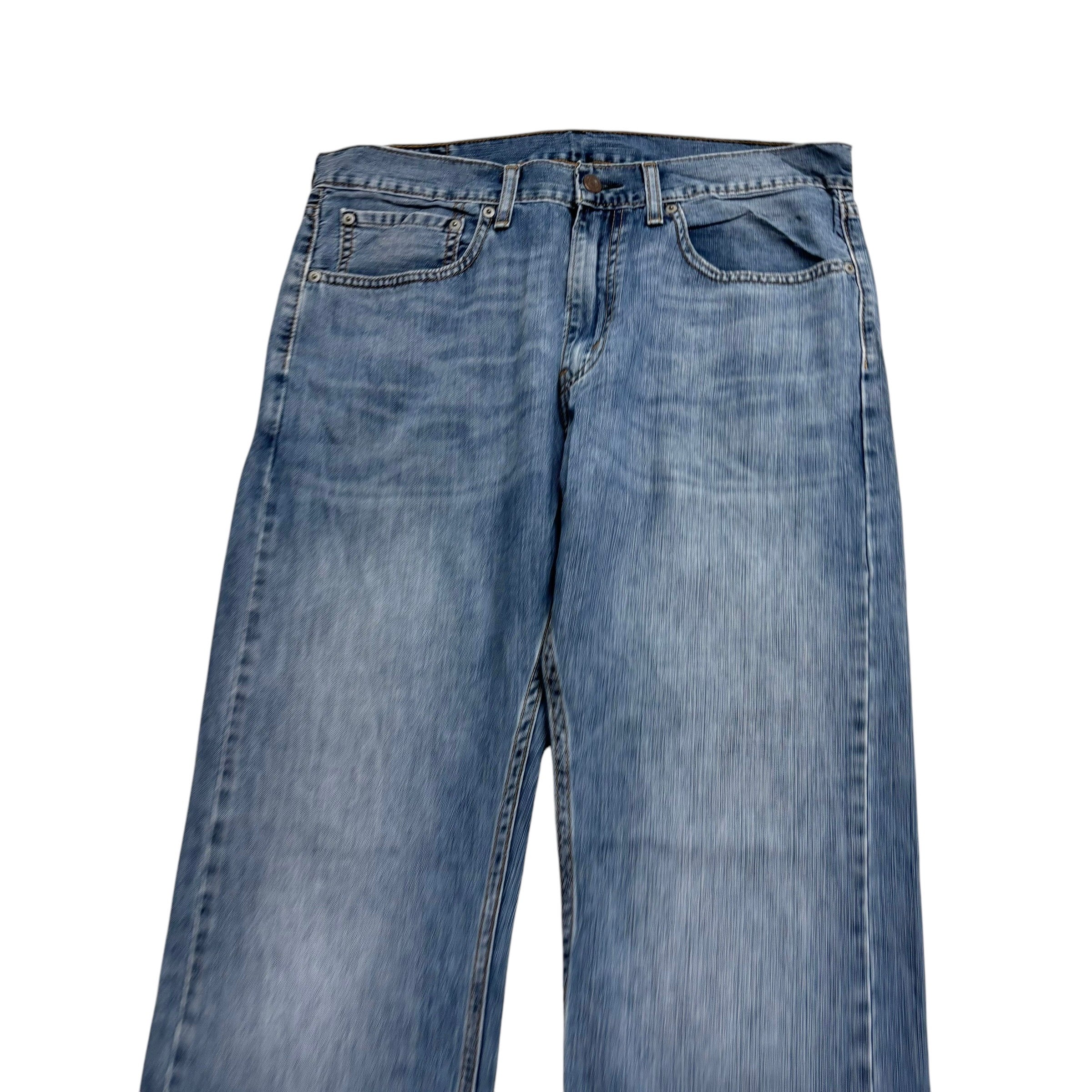 Levis 505 Jeans W34 L29 Mens Mid Blue Regular Straight Fit Vintage Denim (E)