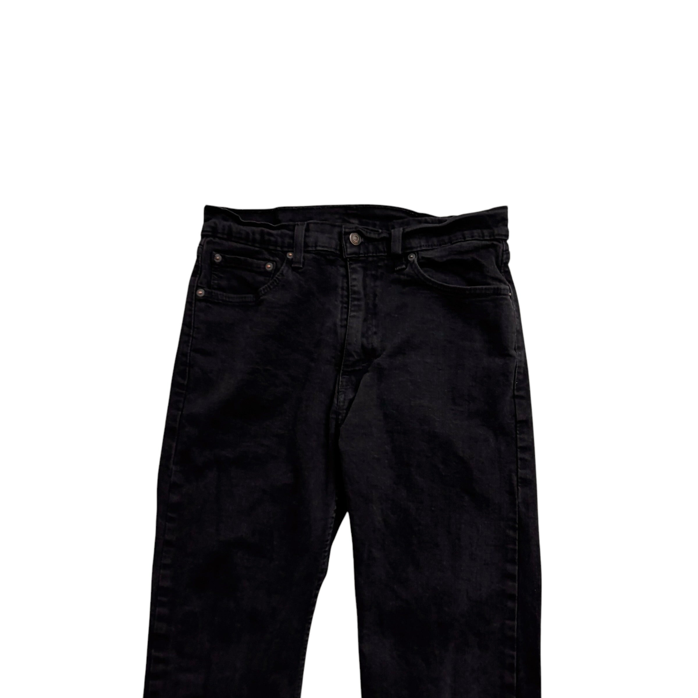 Levis 505 Jeans W31 L29 Mens Black Regular Straight Fit Stretch Denim (E)