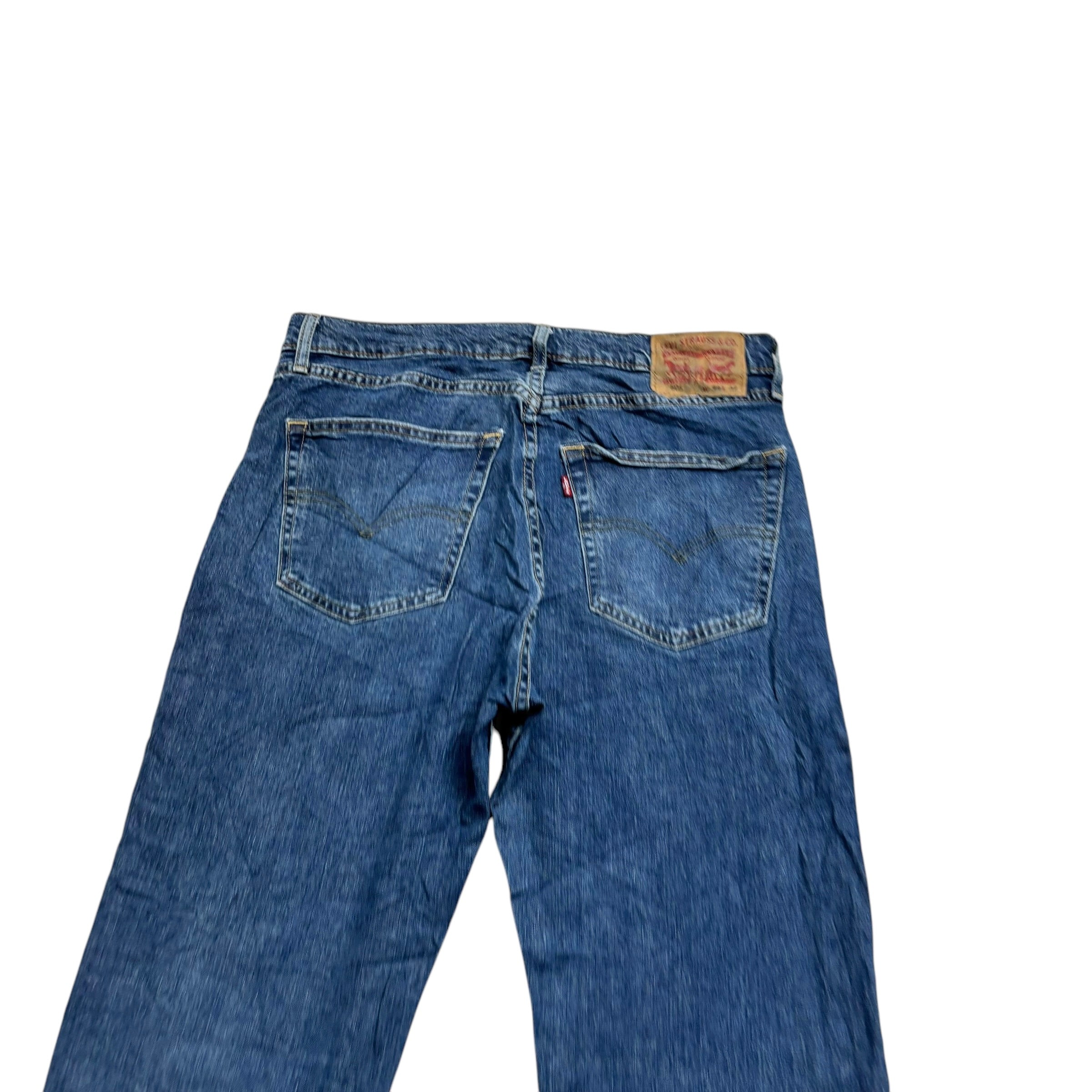 Levis 505 Jeans W33 L32 Mens Mid Blue Regular Straight Fit Stretch Denim (E)