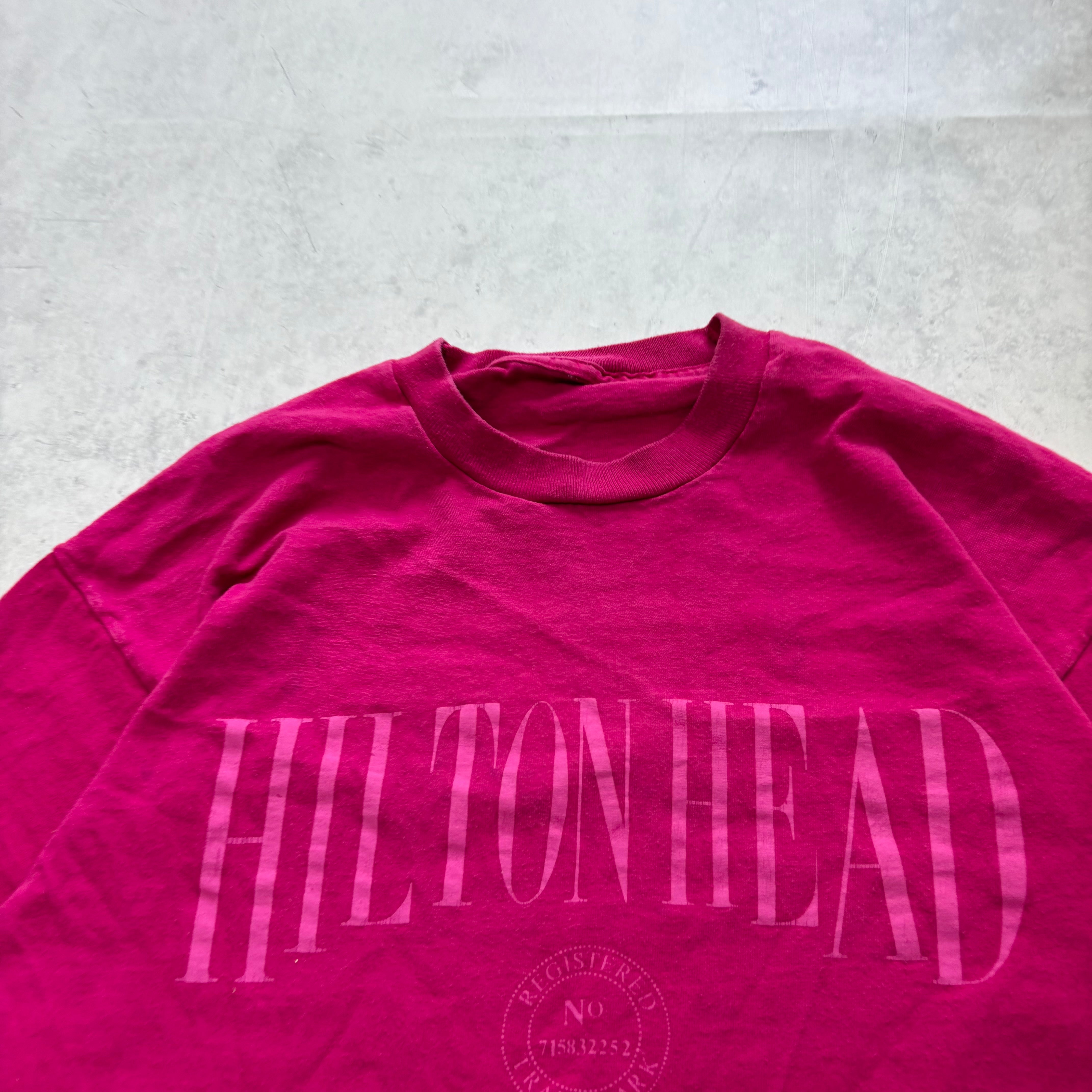 Vintage T Shirt Mens XL Pink Single Stitch Graphic Print 90s USA Tourist