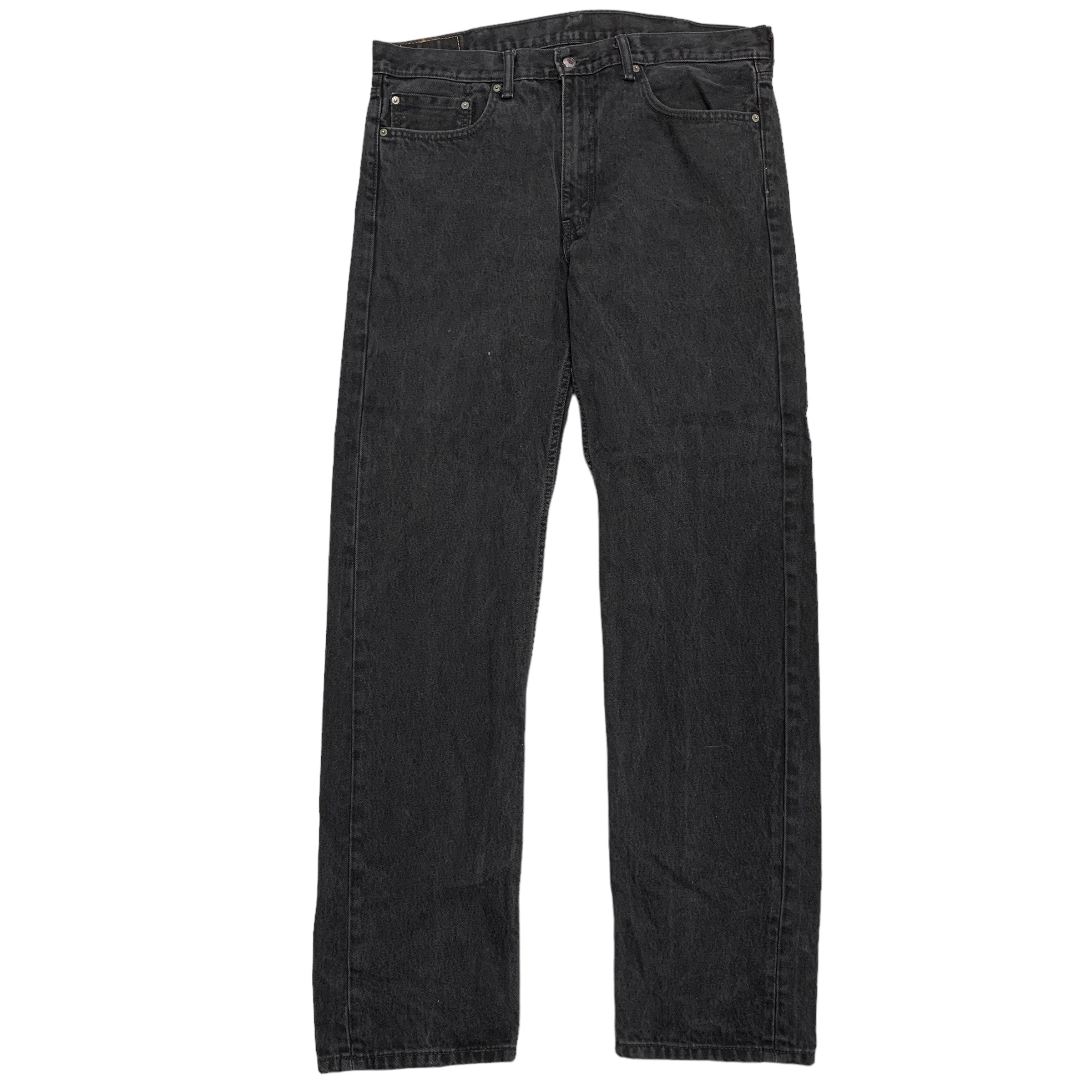 Levis 505 Jeans W38 L36 Mens Charcoal Black Regular Straight Fit Denim