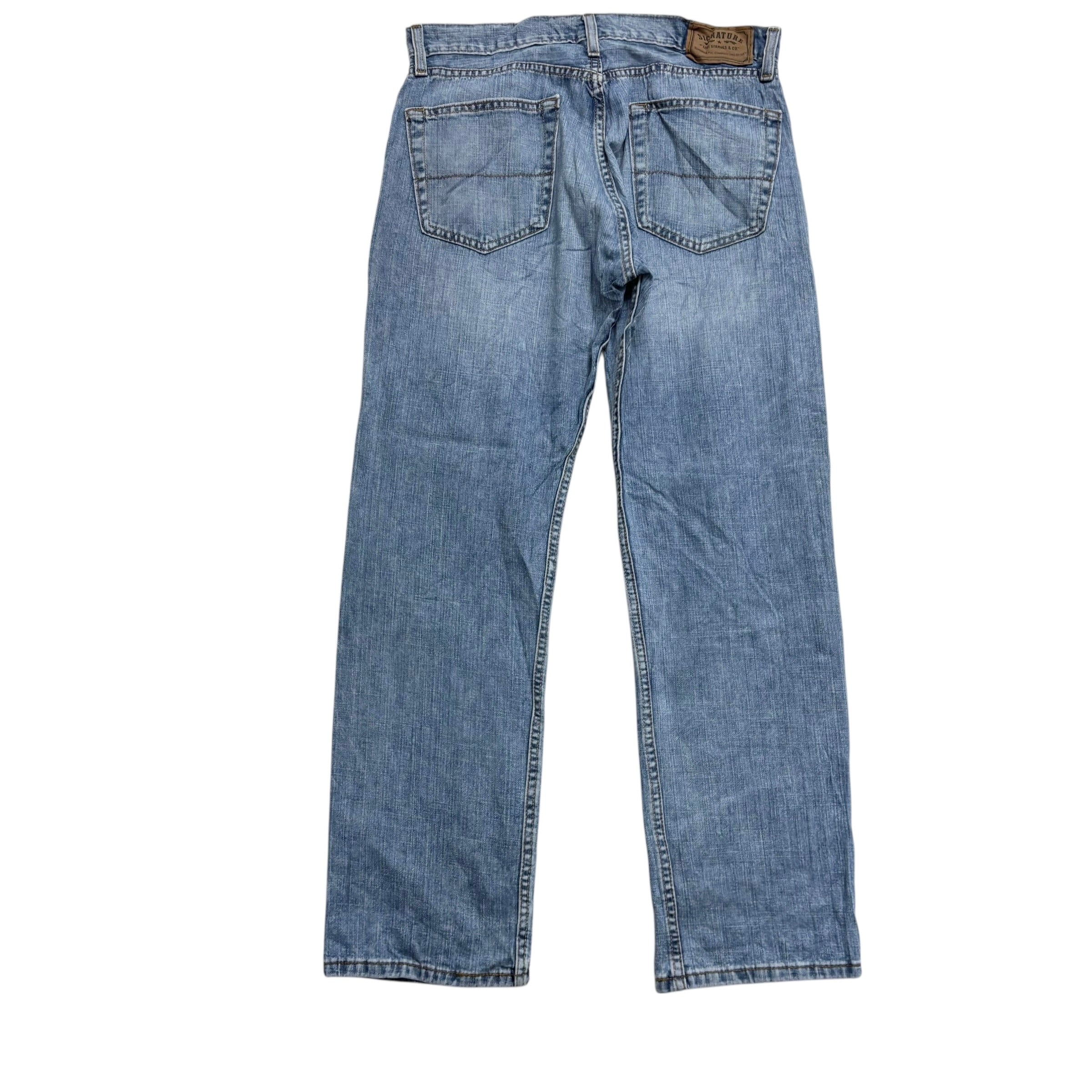 Levis Signature Jeans W33 L30 Mens Light Blue Regular Straight Fit Vintage (E)