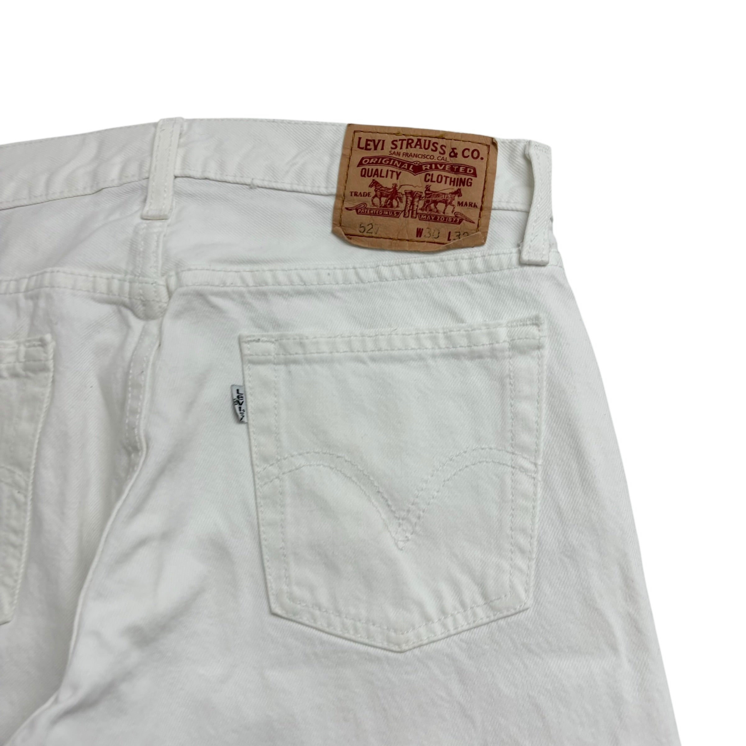 Levis 527 Jeans W30 L32 Mens White Regular Bootcut Fit Vintage Denim