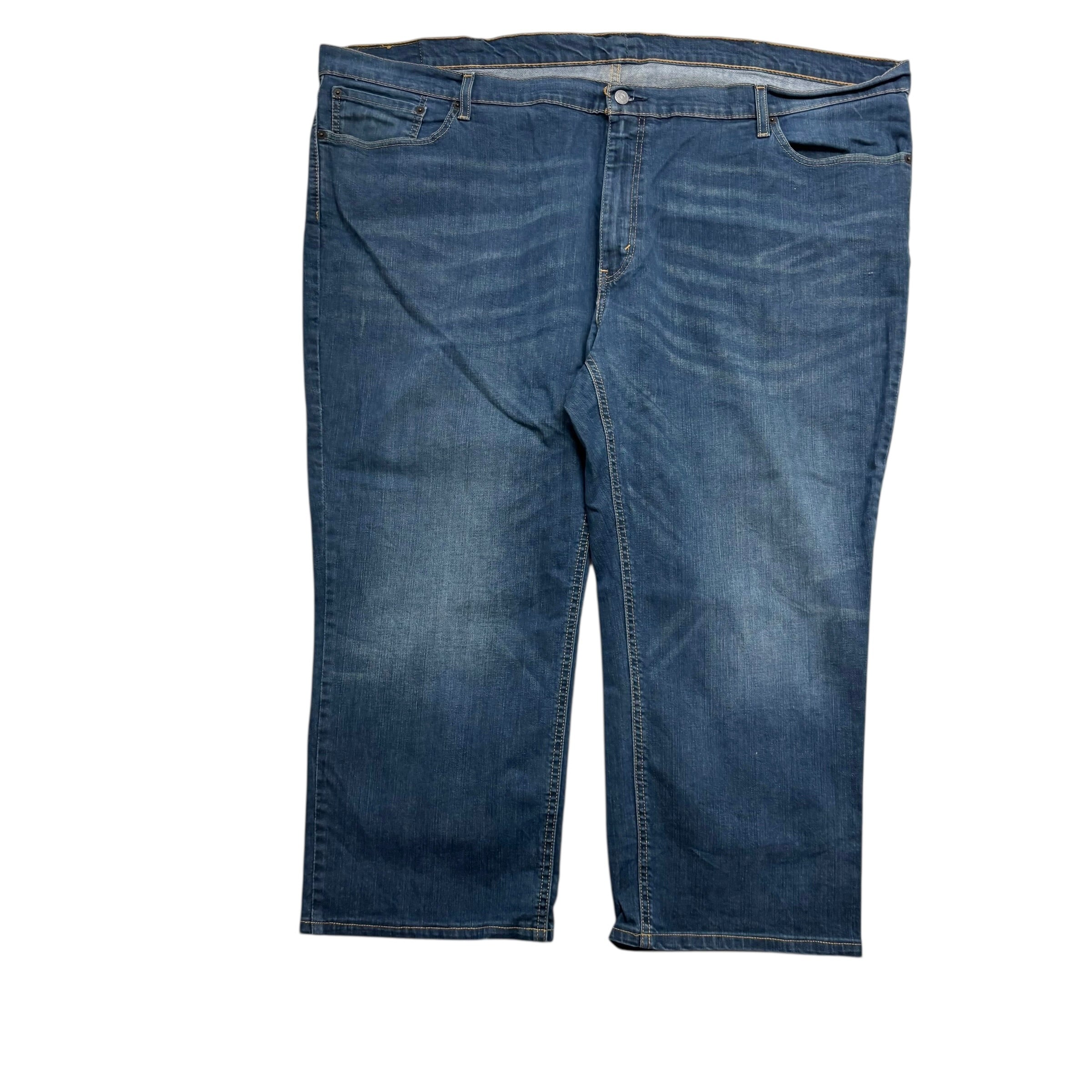 Levis 541 Jeans W52 L25 Mens Dark Blue Athletic Tapered Fit Stretch Denim (E)