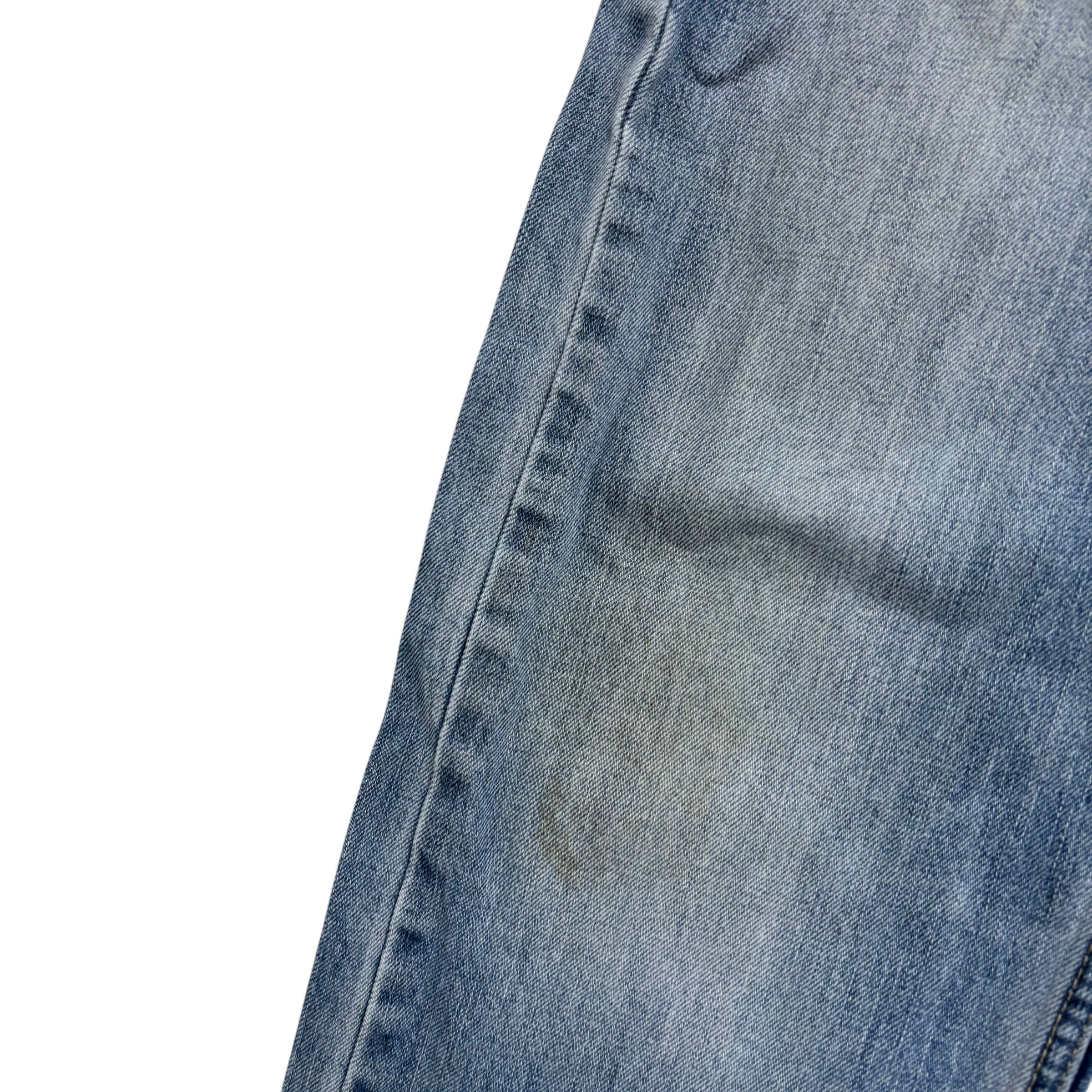 Levis 505 Jeans W34 L33 Mens Light Blue Regular Straight Fit Denim (F)