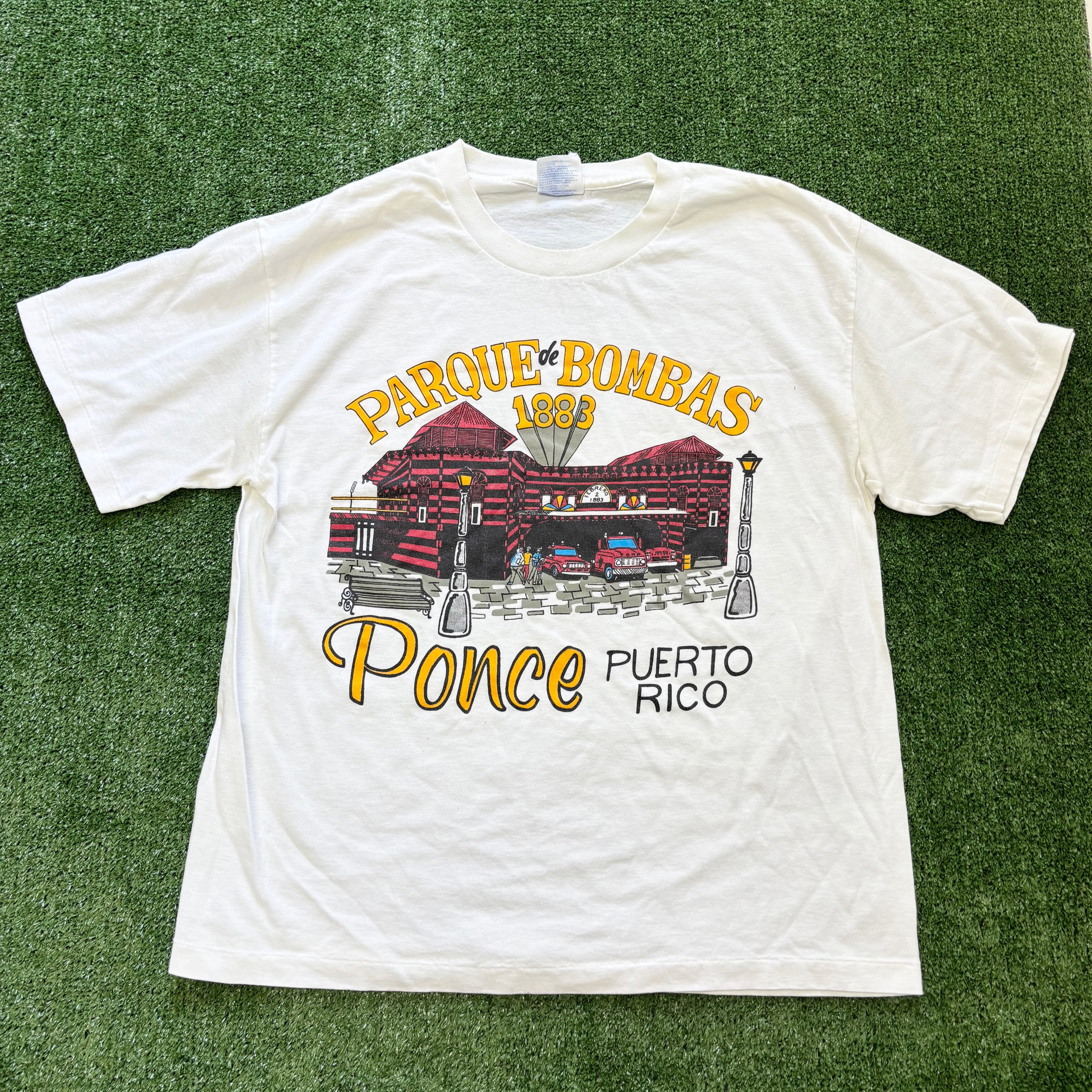 Vintage T Shirt Mens Medium White Single Stitch Graphic Print 90s