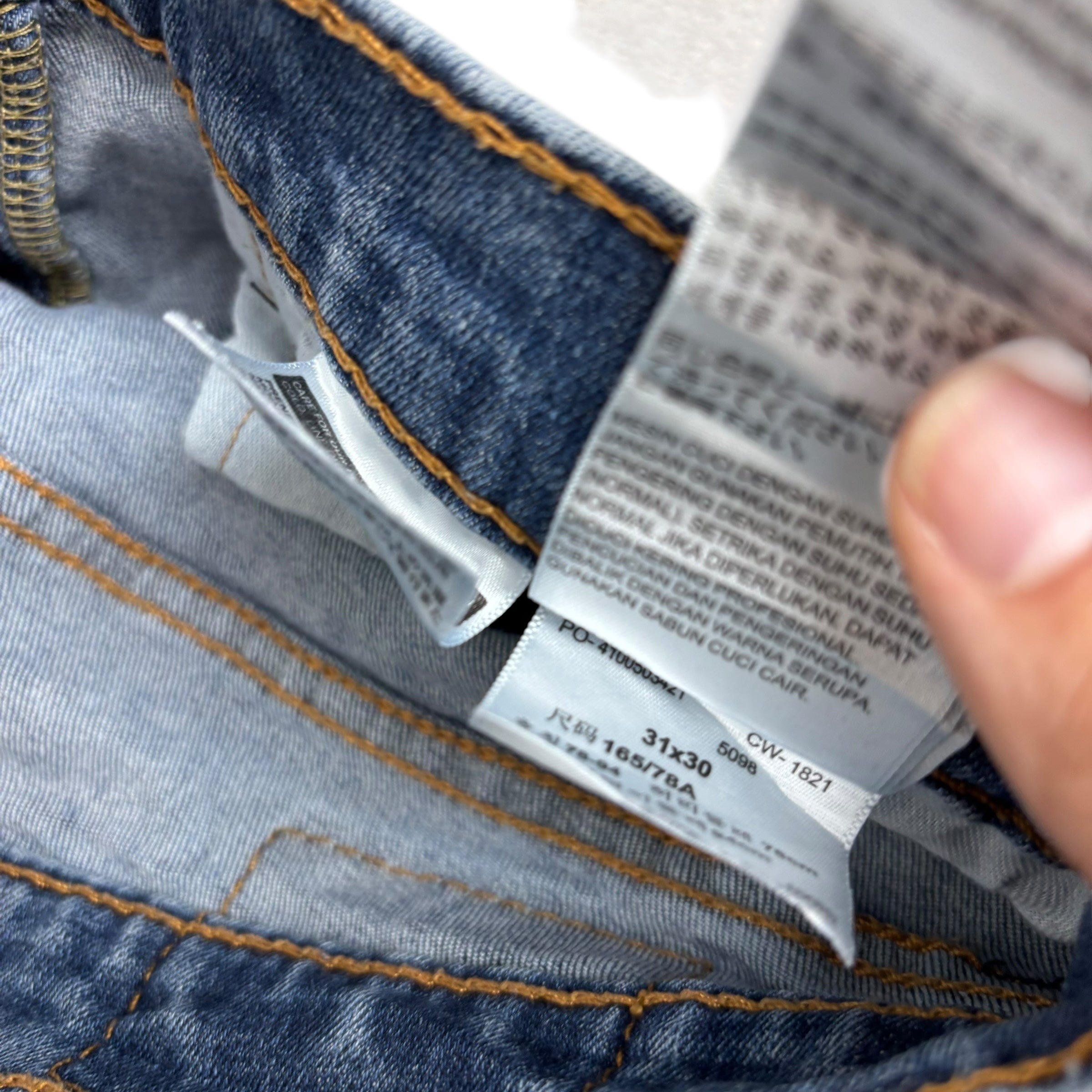 Levis 512 Jeans W31 L28 Mens Mid Blue Slim Tapered Fit Stretch Denim (E)