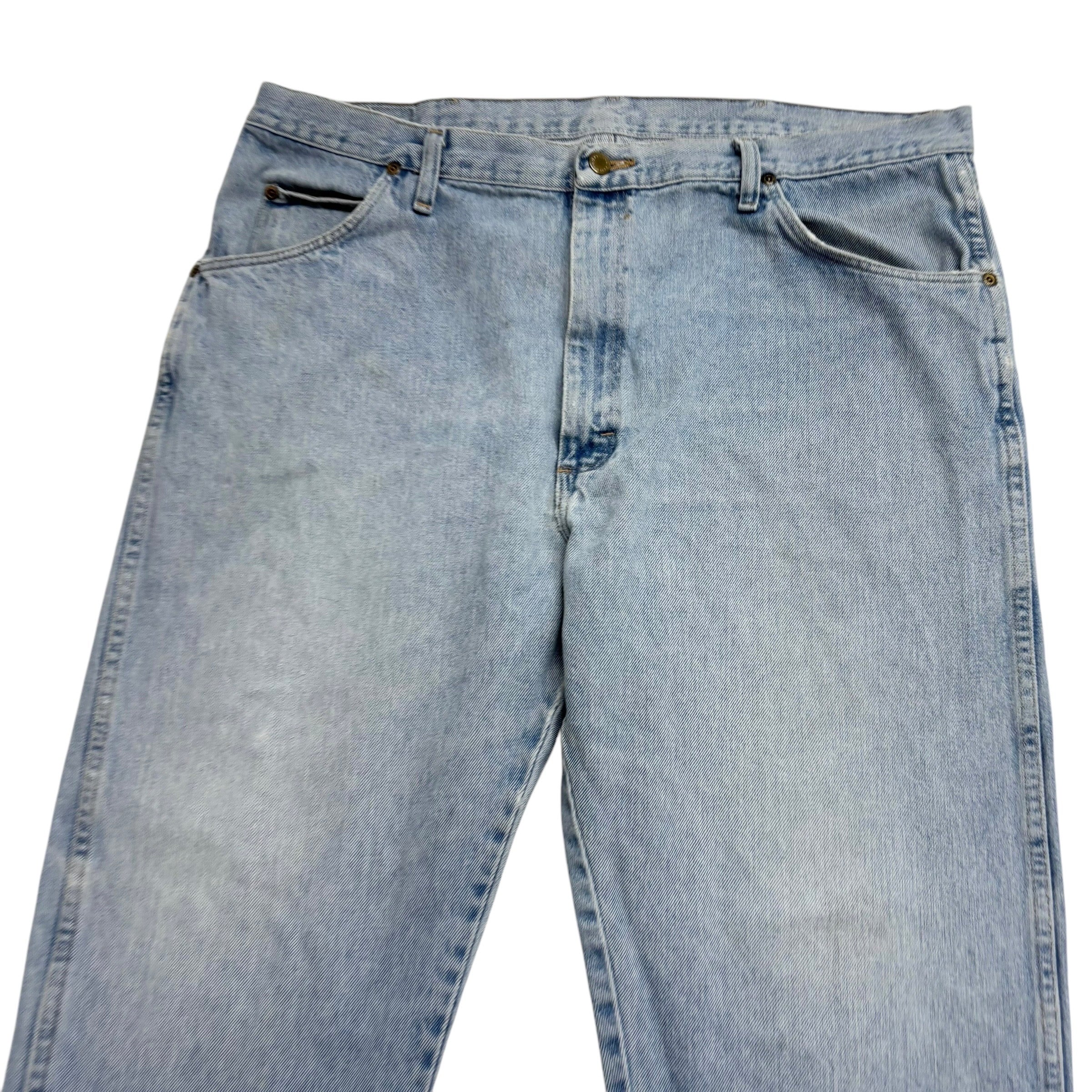 Wrangler Jeans W40 L30 Mens Light Blue Regular Straight Fit Vintage Denim (F)