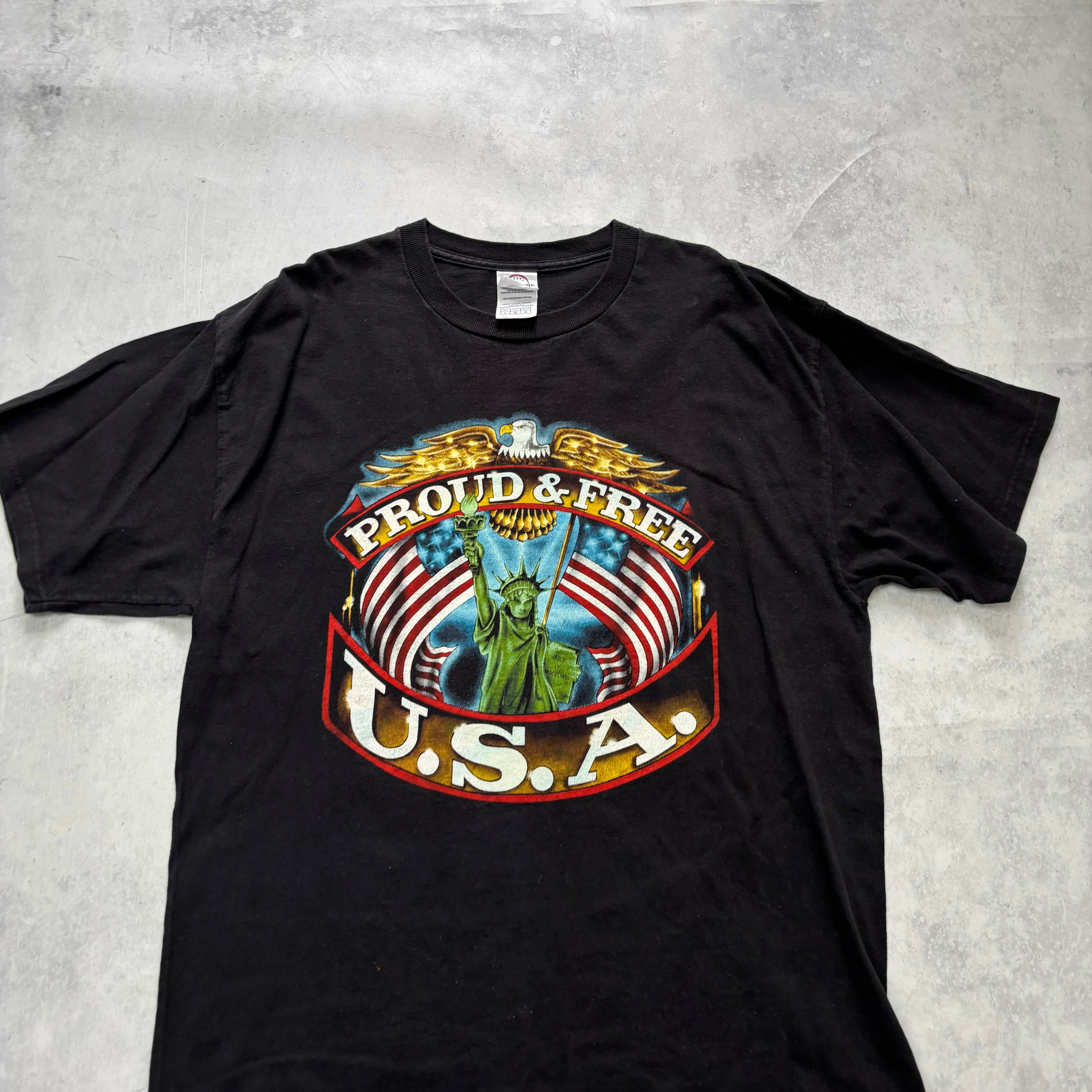 Vintage T Shirt Mens Large Black Graphic Print 00s USA