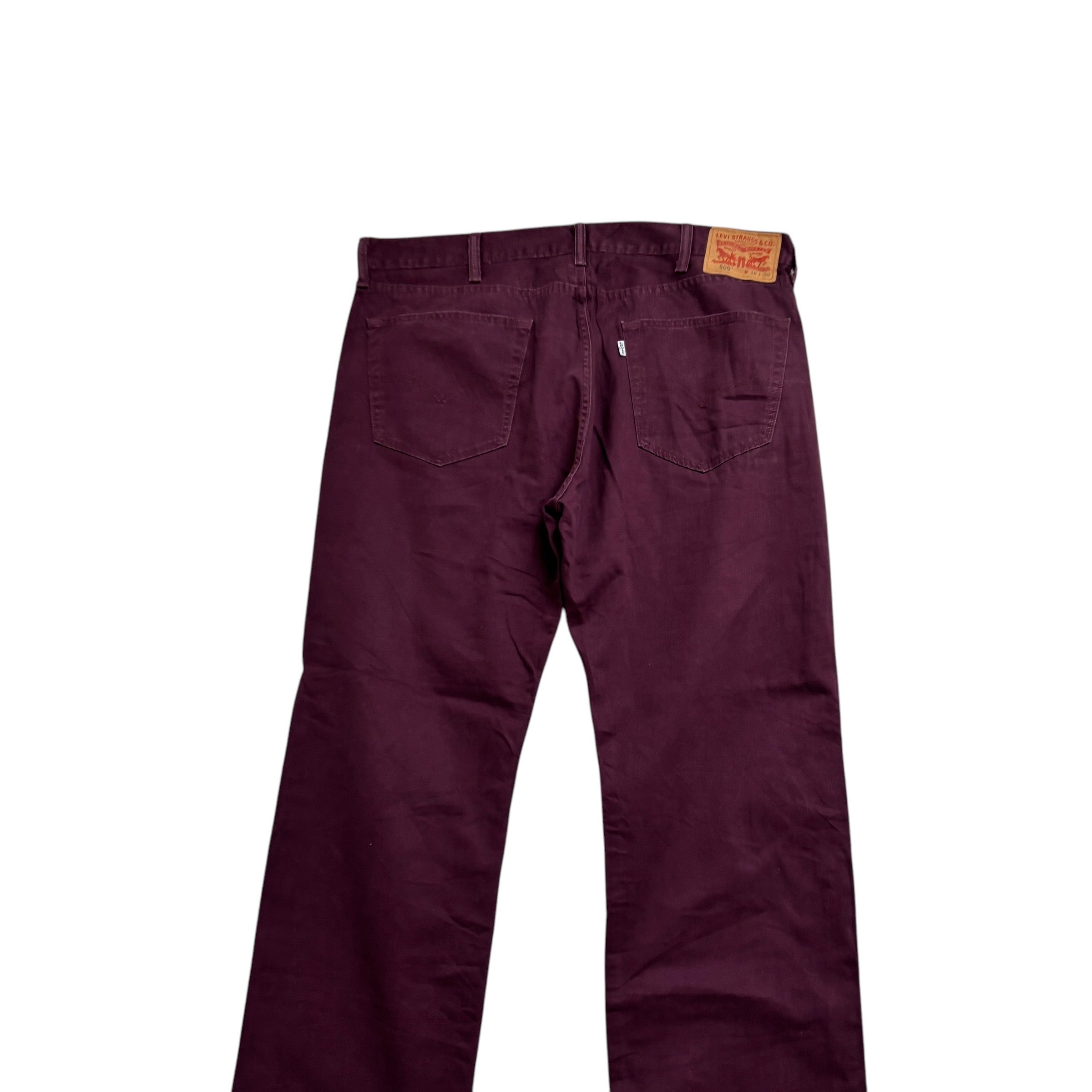 Levis 505 Trousers W38 L30 Mens Purple Regular Straight Fit Cotton Pants (E)
