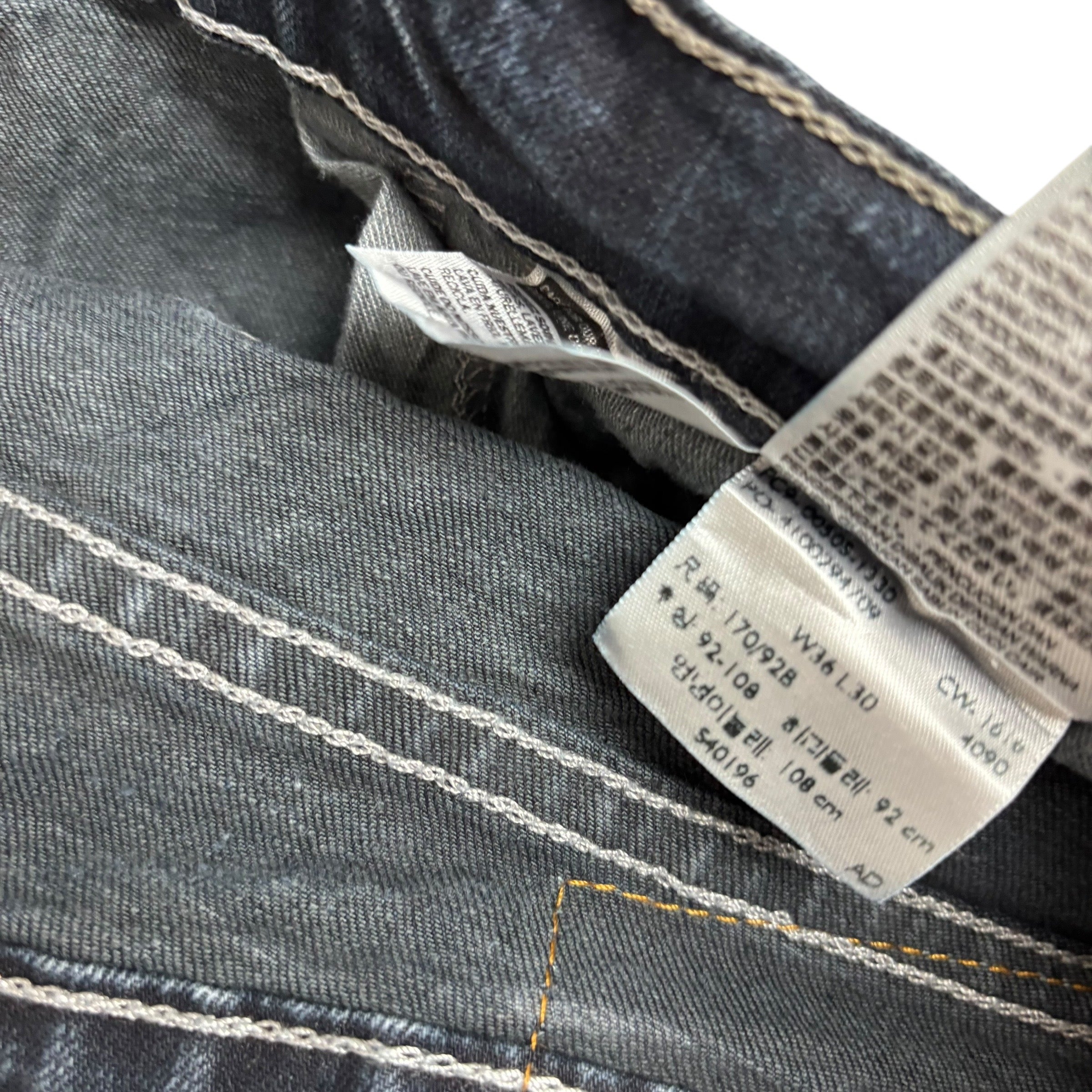 Levis 505 Jeans W36 L30 Mens Dark Blue Regular Straight Fit Stretch Denim (E)