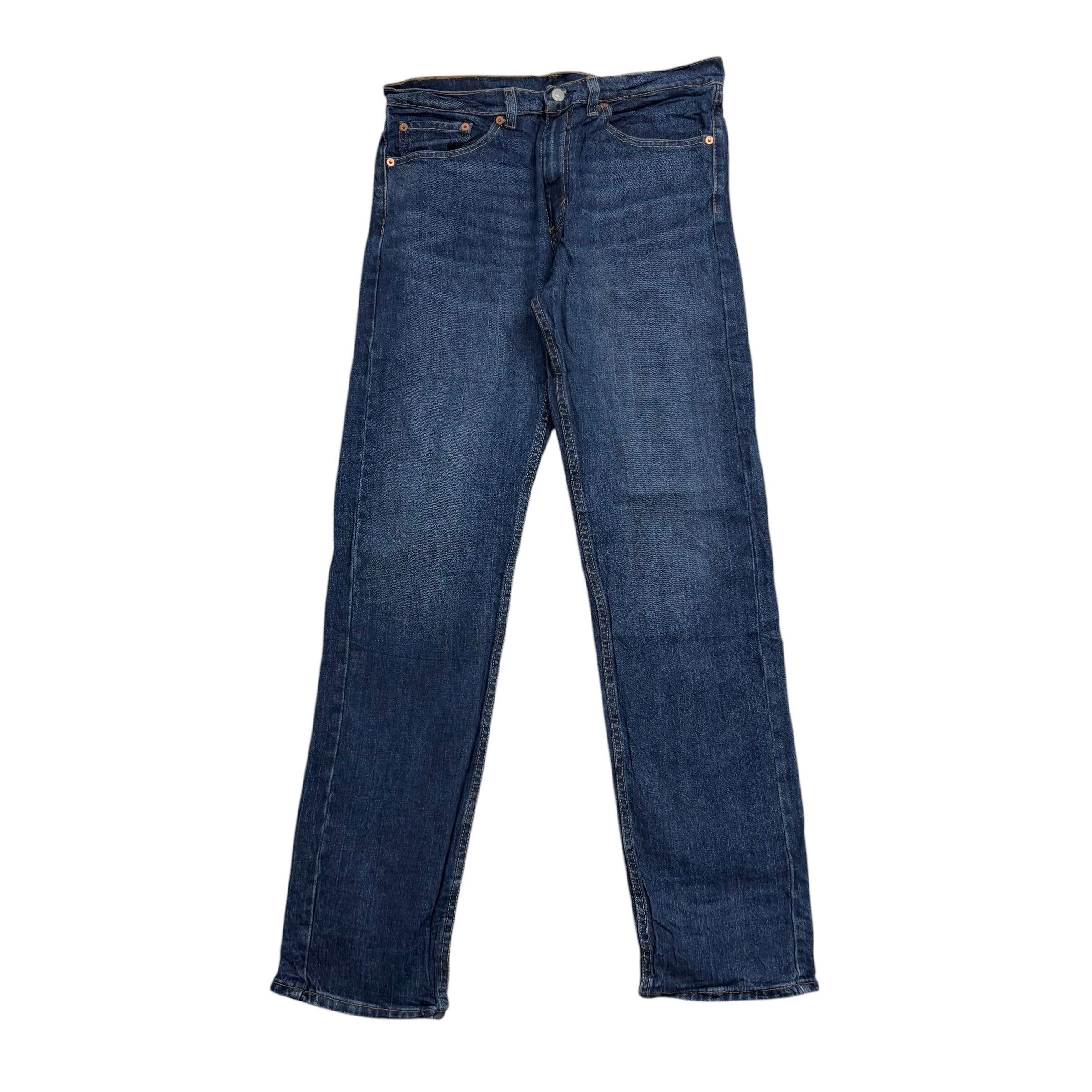 Levis 505 Jeans W32 L34 Mens Dark Blue Regular Straight Fit Stretch Denim