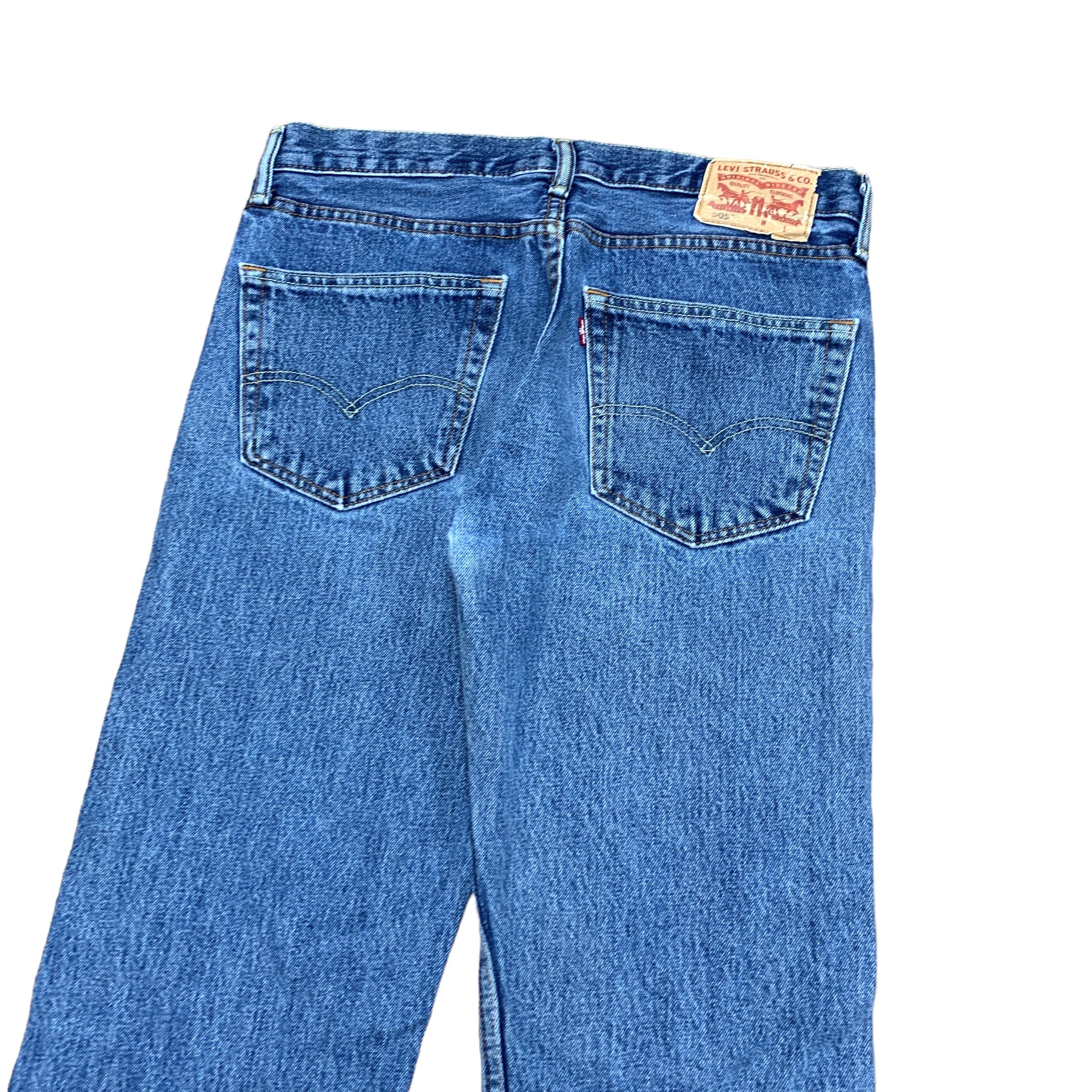 Levis 505 Jeans W32 L38 Mens Blue Vintage Regular Straight Fit Denim