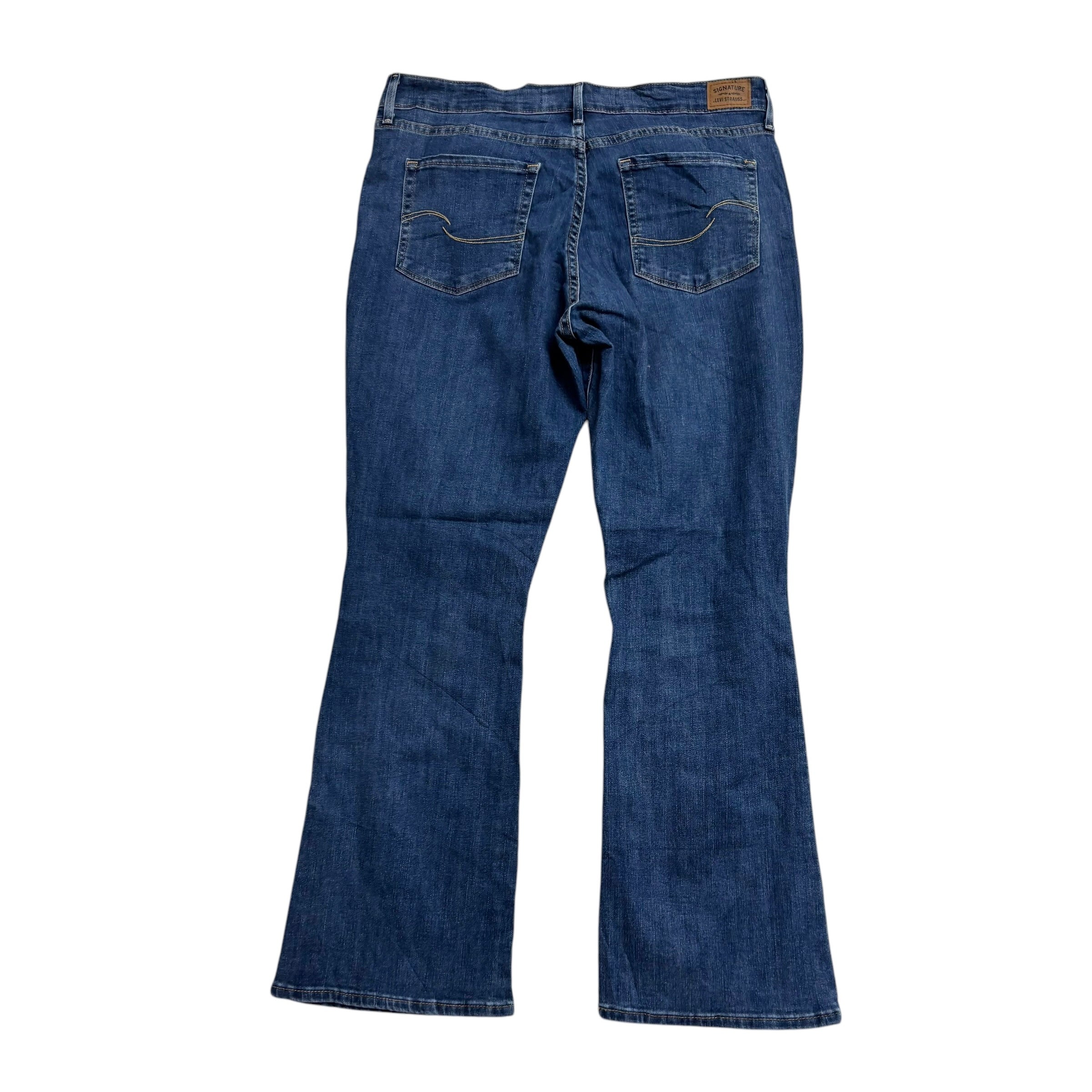 Levis Signature Jeans W31 L30 Womens Bootcut Fit Mid Blue Stretch Denim (E)