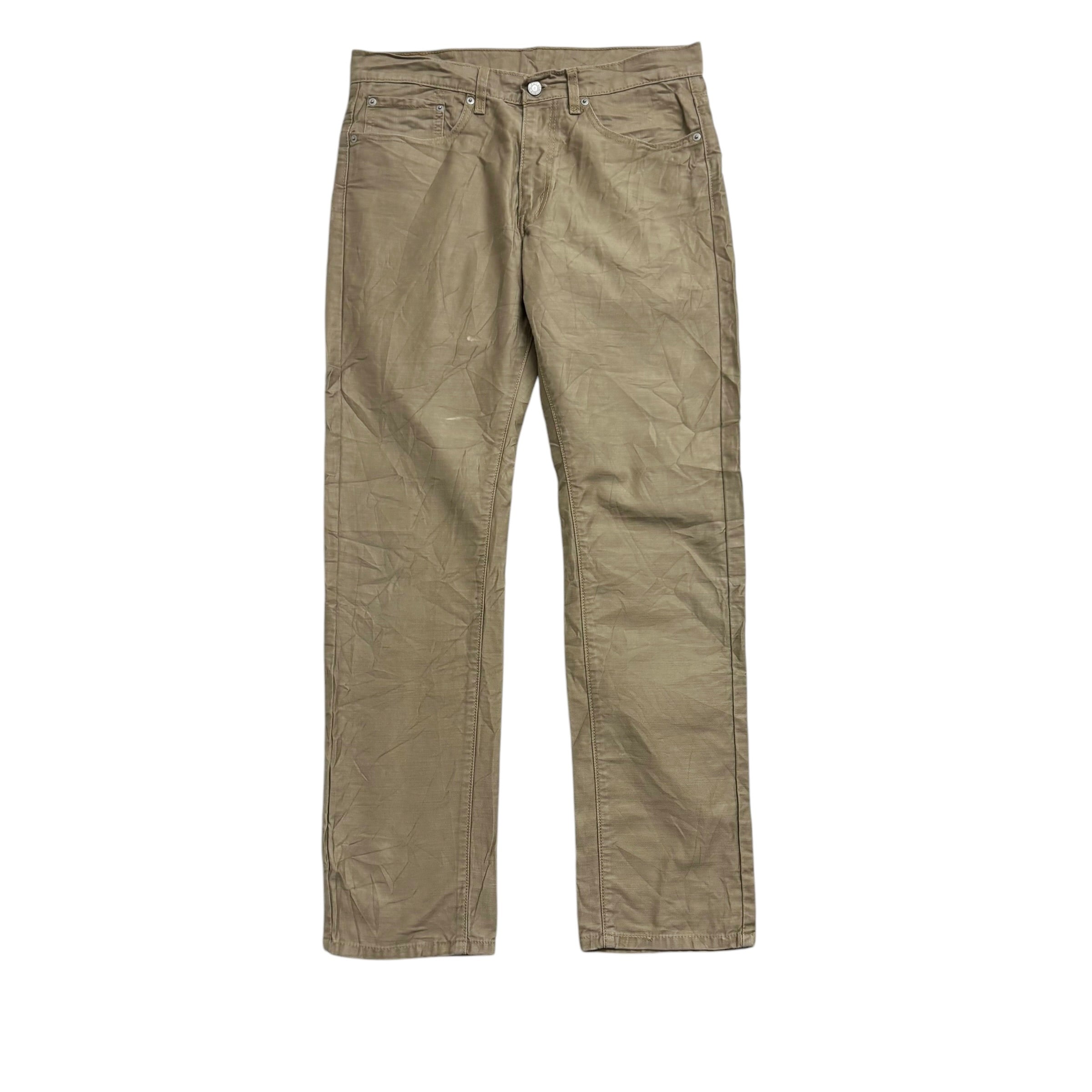Levis 513 Trousers W32 L31 Mens Gold Tan Slim Straight Fit Denim