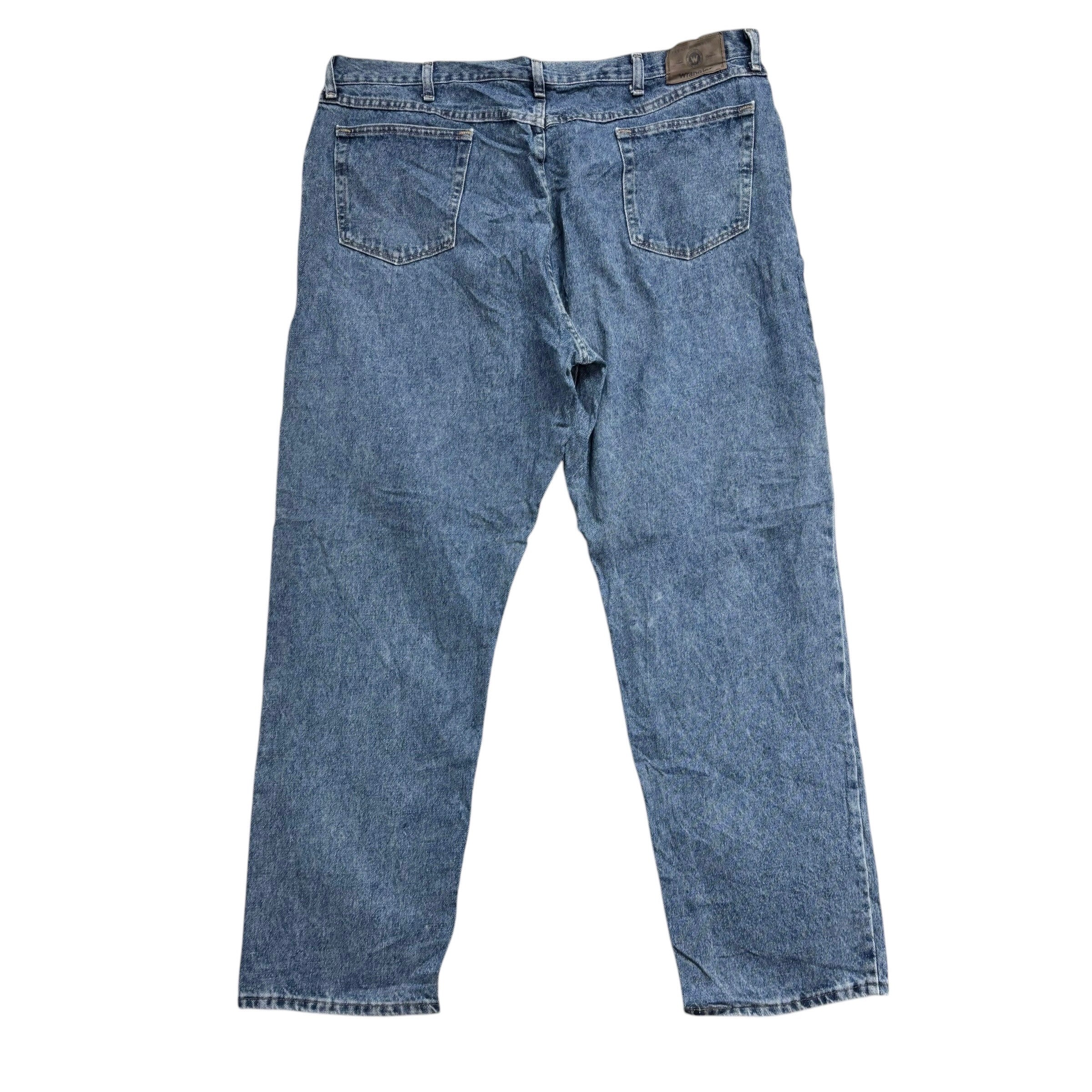 Wrangler Jeans W42 L32 Mens Mid Blue Relaxed Straight Fit Vintage Denim (E)