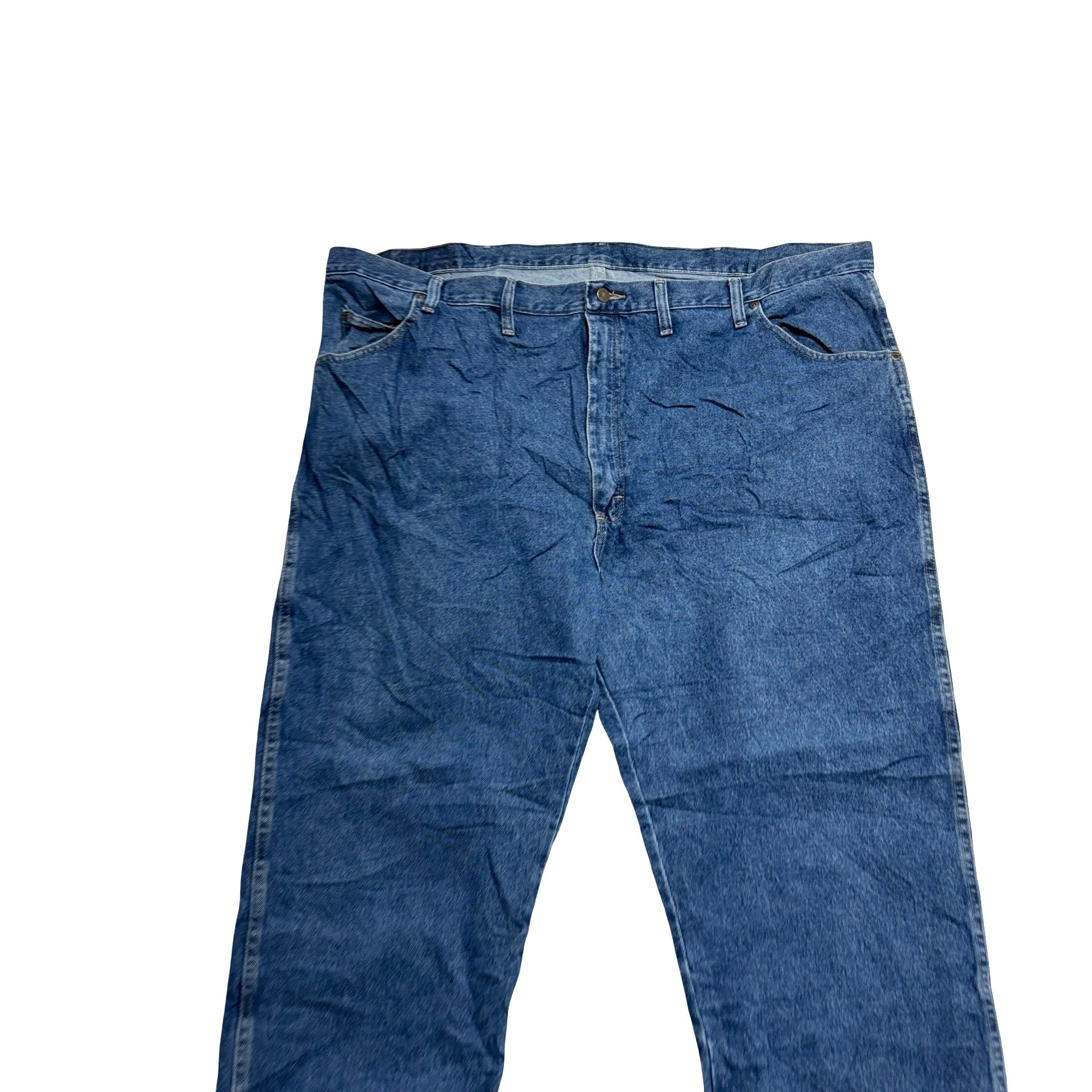 Wrangler Jeans W48 L30 Mens Mid Blue Regular Straight Fit Denim (E)
