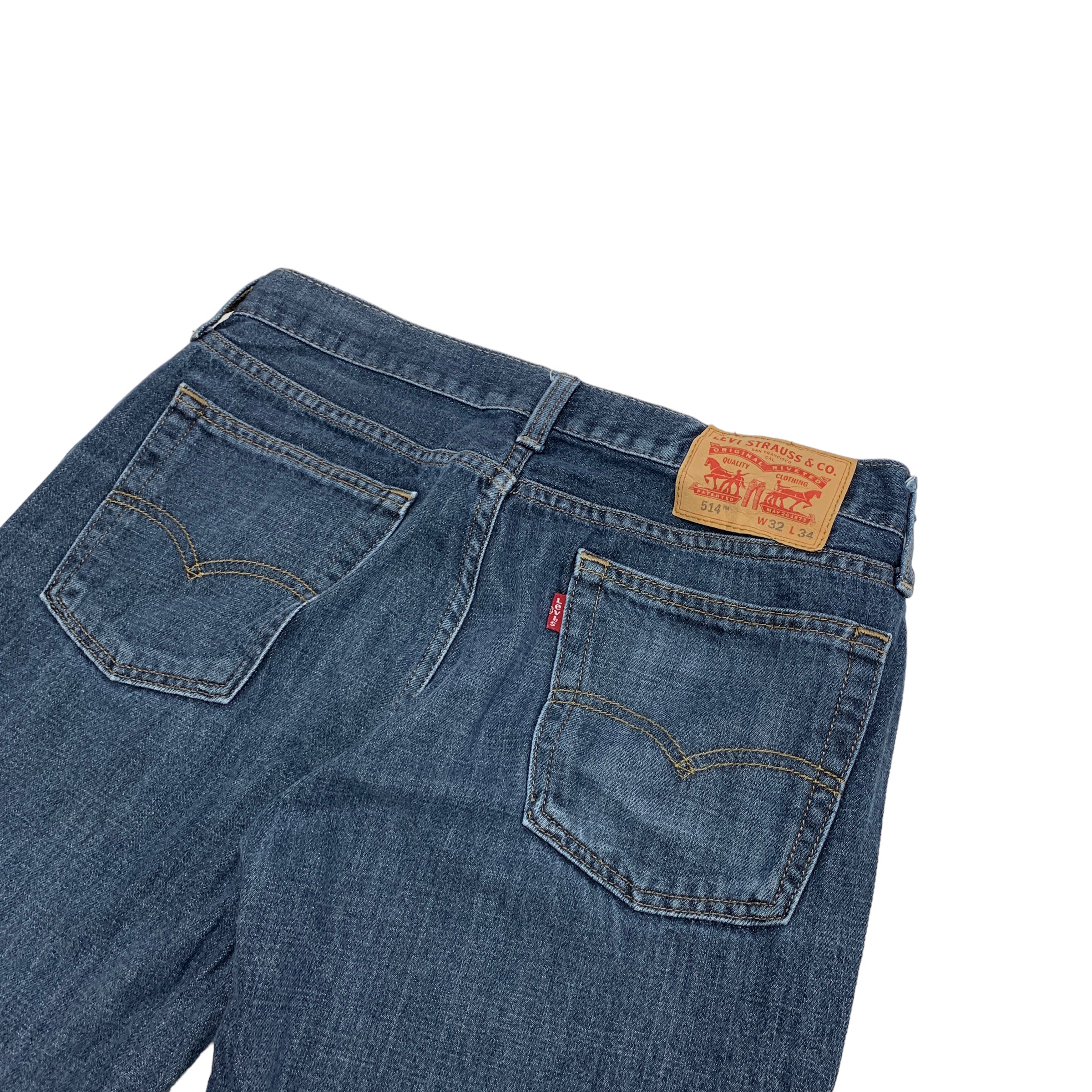 Levis 514 Jeans W32 L32 Mens Blue Regular Straight Fit Denim