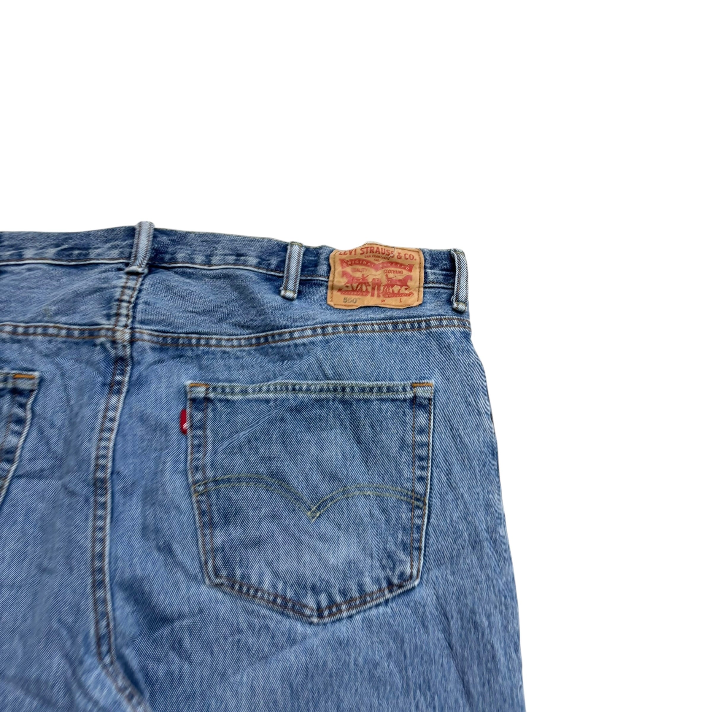 Levis 550 Jeans W44 L32 Mens Light Blue Baggy Relaxed Straight Fit Denim