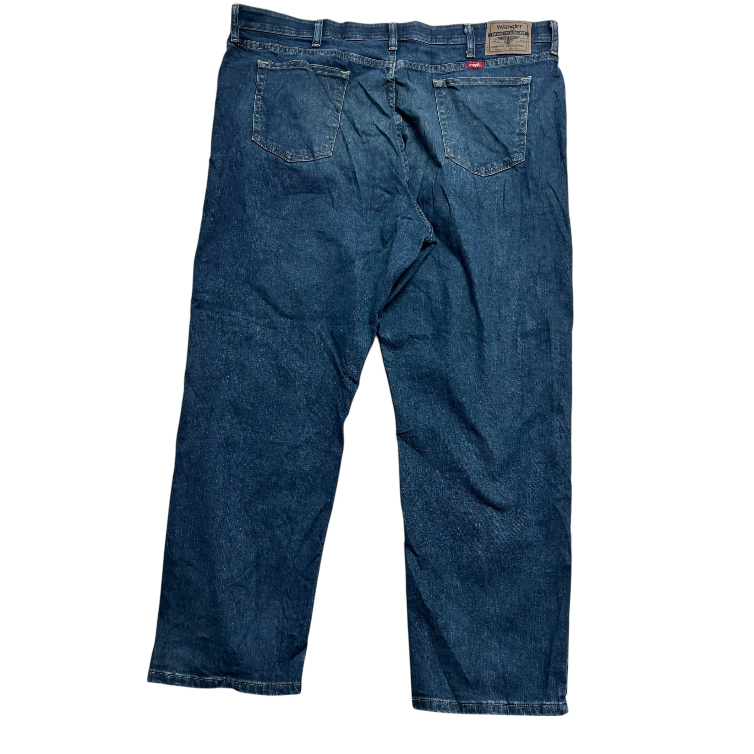 Wrangler Jeans W42 L30 Mens Dark Blue Relaxed Straight Fit Stretch Denim (E)