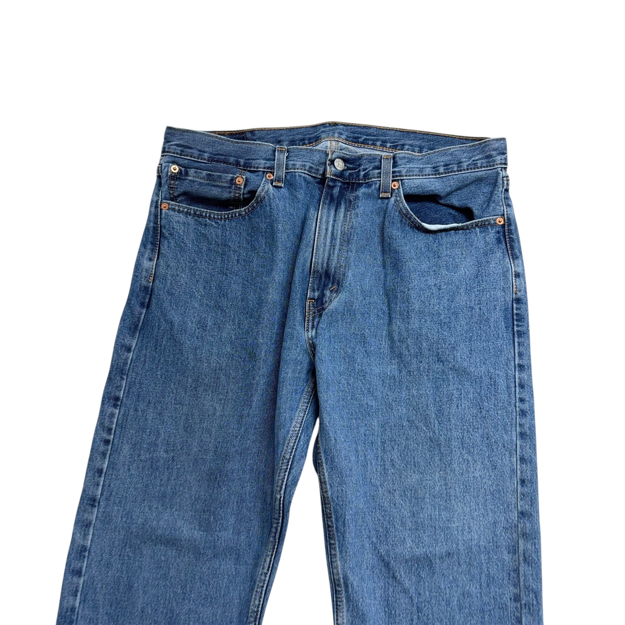 Levis 505 Jeans W36 L30 Mens Mid Blue Regular Straight Fit Denim