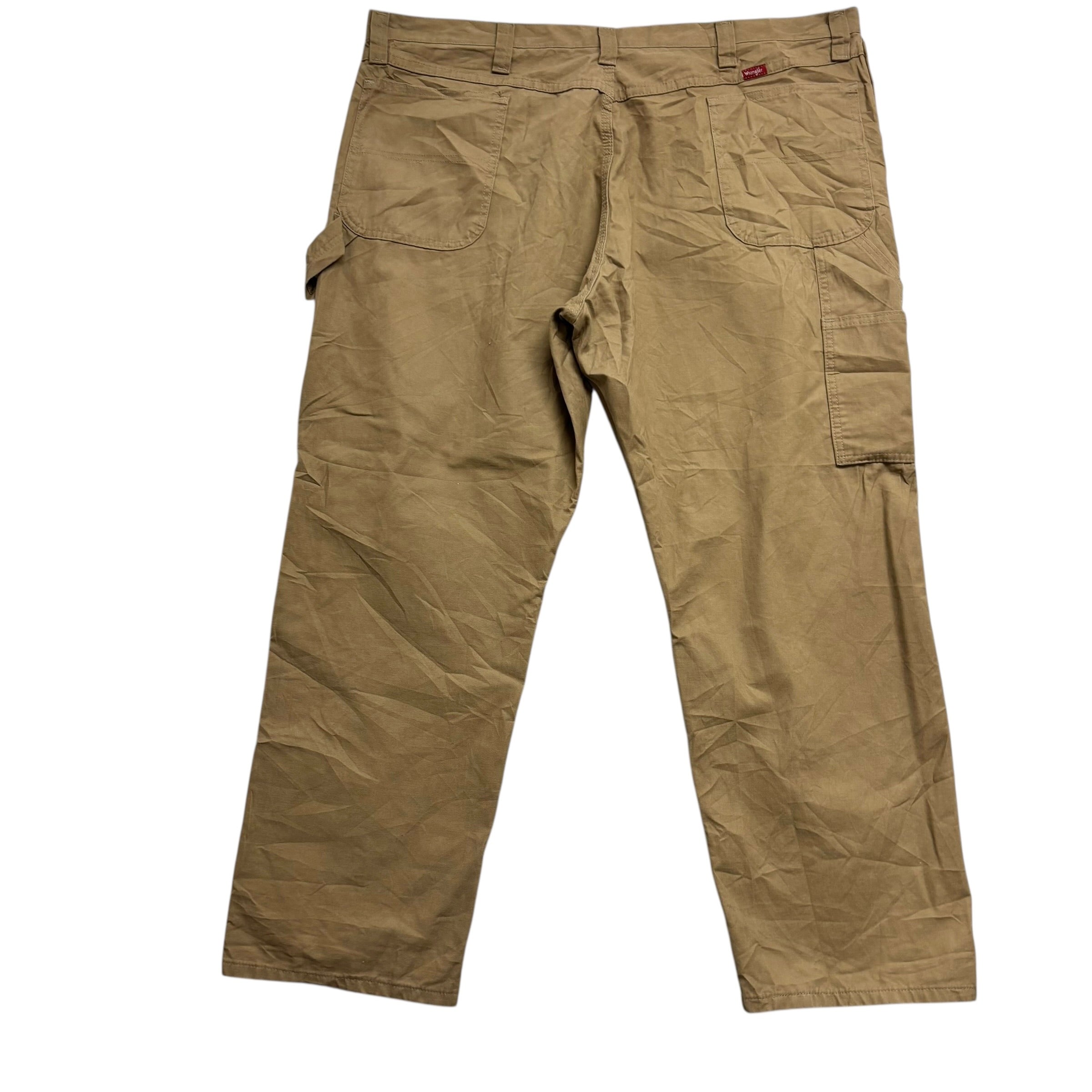 Wrangler Carpenter Trousers W44 L30 Mens Beige Relaxed Baggy Fit Pants (E)