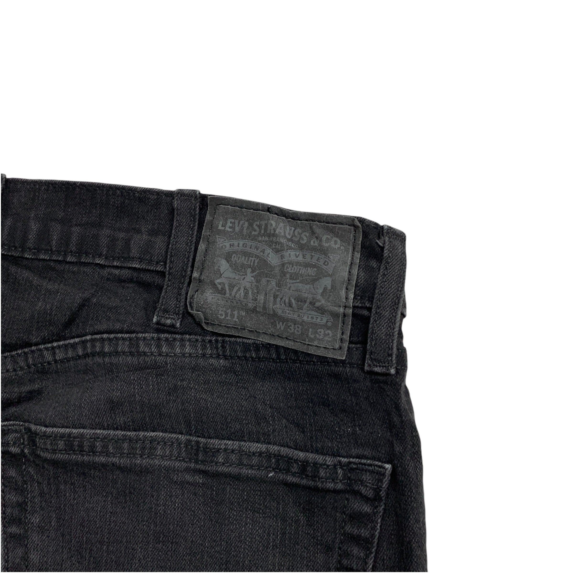 Levis 511 Jeans W36 L31 Mens Black Slim Fit Stretch Denim